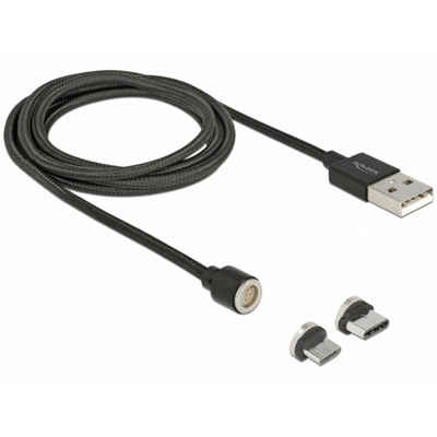 Delock »Magnetisches USB Daten- und Ladekabel USB A > Micro USB + USB-C« Computer-Kabel