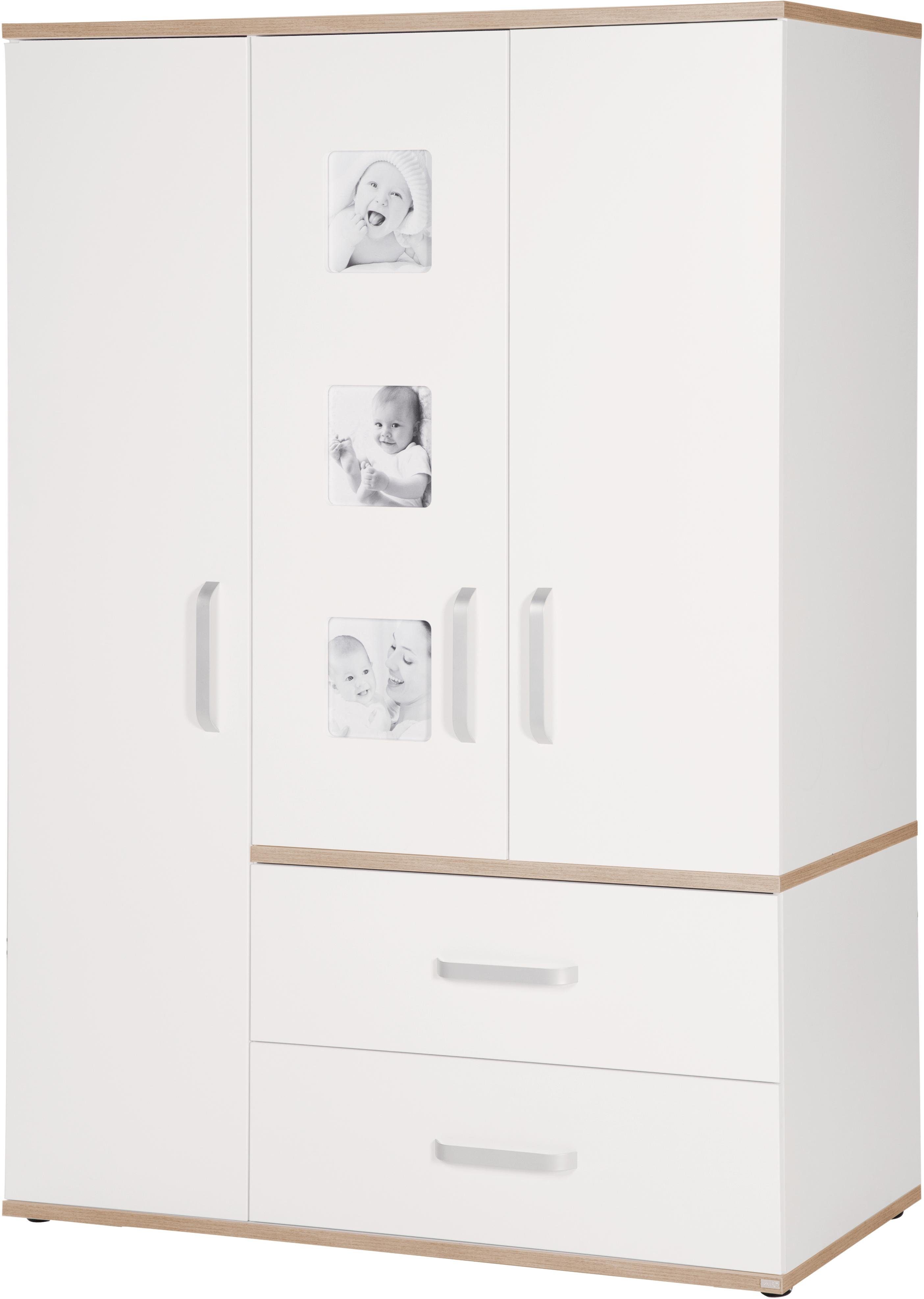 Bilderrahmen den integrierten an mit Pia, 3-türig Integrierte Gestaltung Türen, für den Bilderrahmen roba® individuelle an Kinderkleiderschrank Türen
