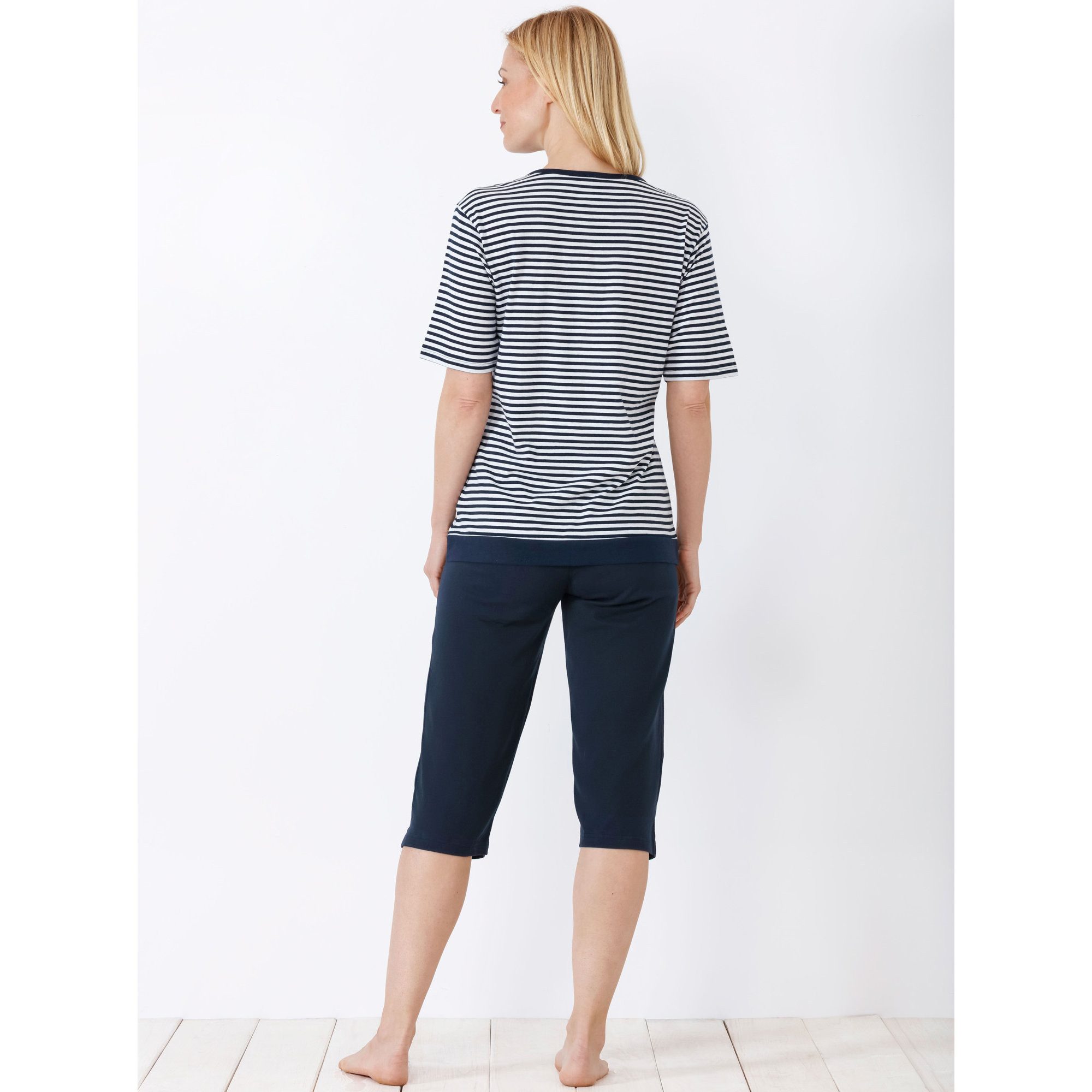 Hajo Pyjama Damen-Schlafanzug Single-Jersey Streifen günstig online kaufen