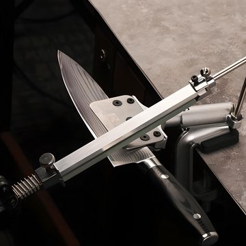 Retoo Messerschärfer Messerschleifer Professionelle 4 Schleifstein Sharpener, Ein ergonomischer Griff, 4 sorgfältig ausgewählte Wassersteine