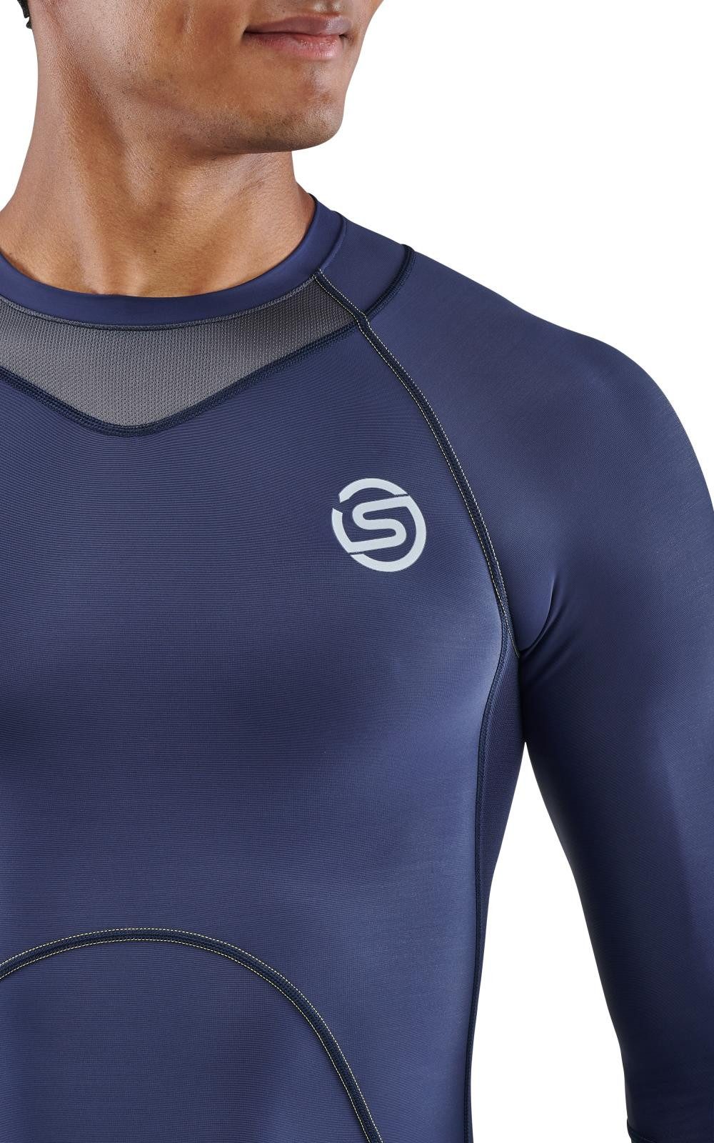 Skins Langarmshirt Funktionsunterwäsche 3-Series (enganliegend) navyblau Herren