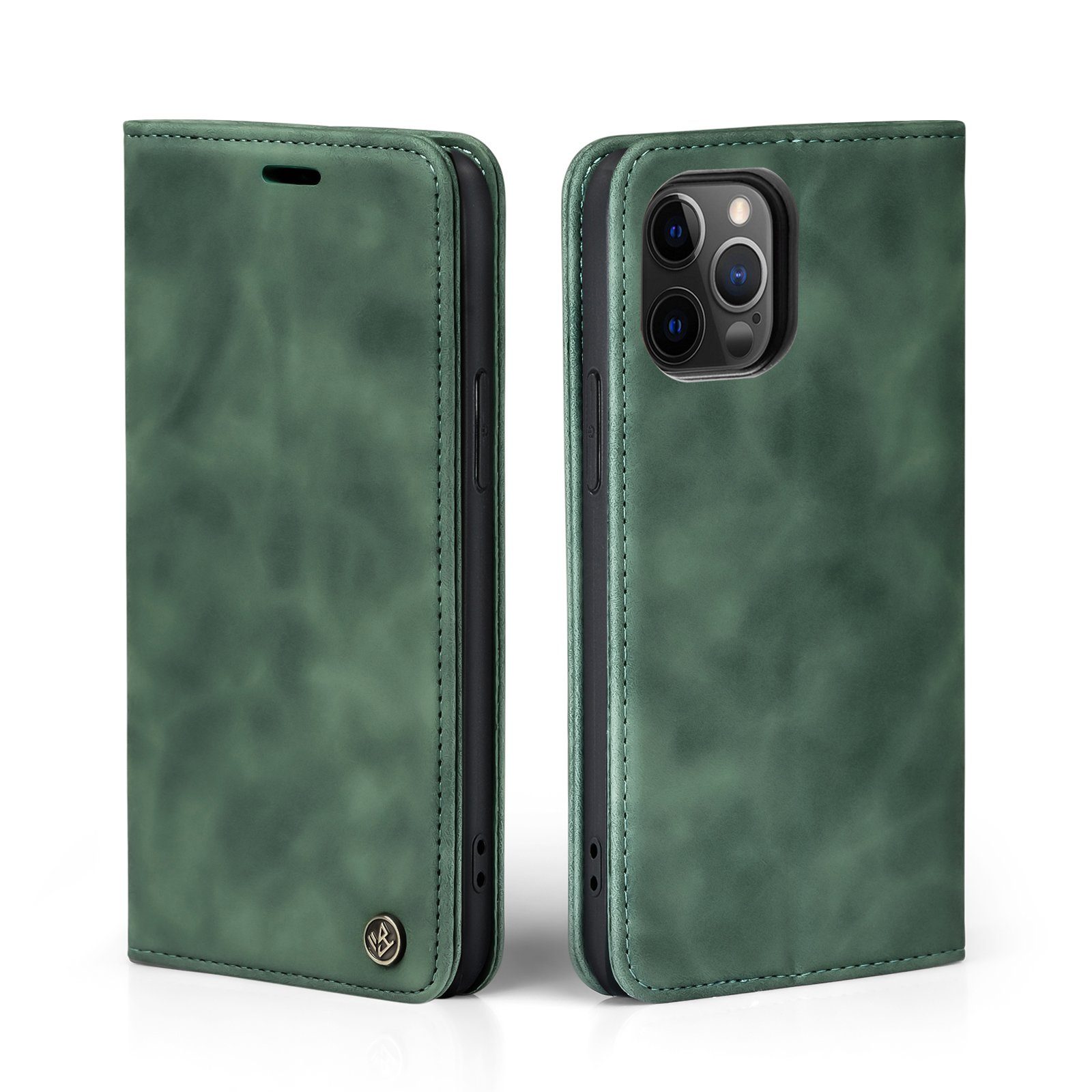 Tec-Expert Handyhülle Tasche Hülle für Apple iPhone 12 / 12 Pro 6.1 Zoll, 6.1, Cover Klapphülle Case mit Kartenfach Fliphülle aufstellbar