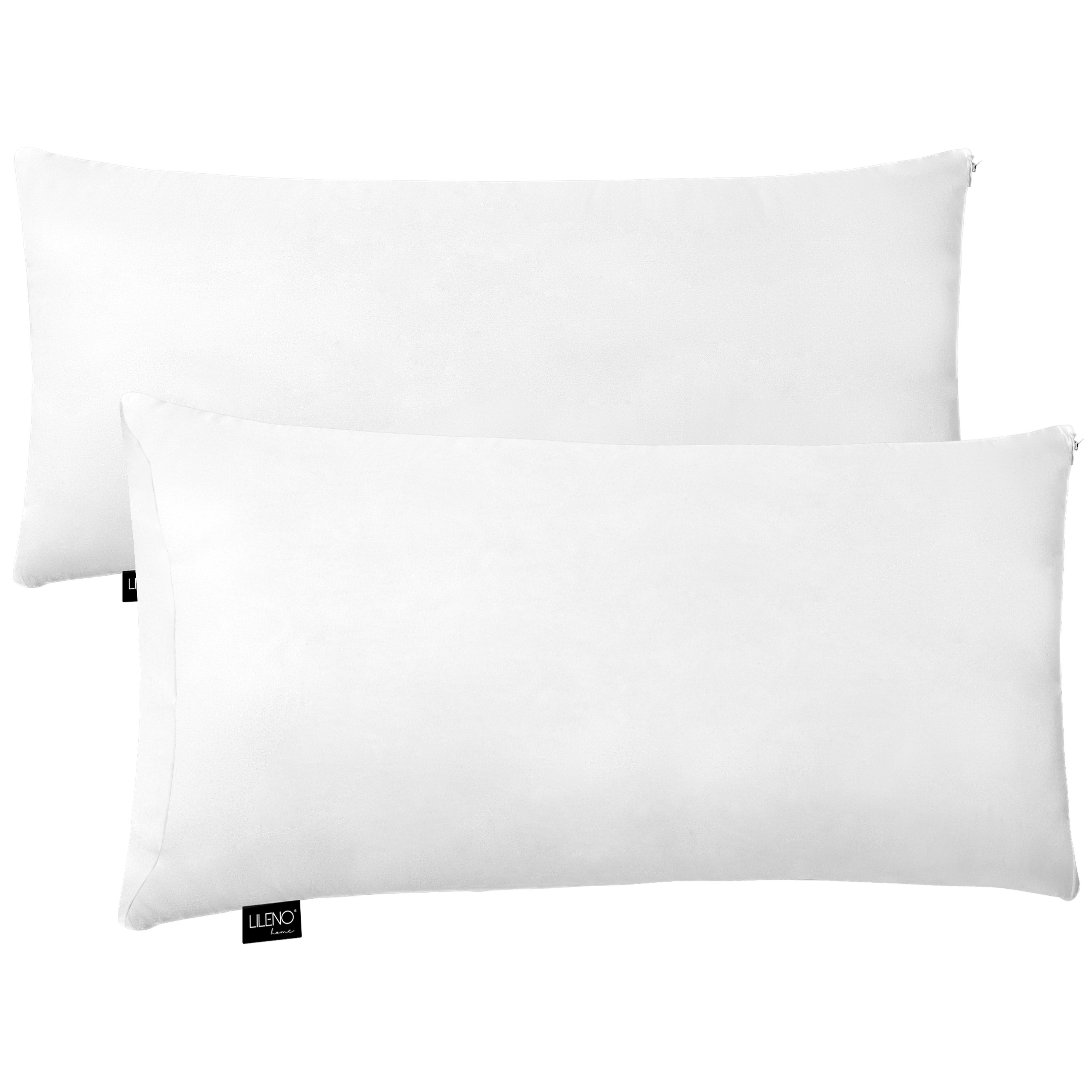 LILENO HOME Microfaserkissen - geeignet für Allergiker, in verschiedenen Größen - Made in Germany, Füllung: 100% Polyester, Rückenschläfer, Seitenschläfer, Bauchschläfer, Set, 2er Set, Kopfkissen 40x80 cm MEDIUM mit 450g Füllung mit Reißverschluss