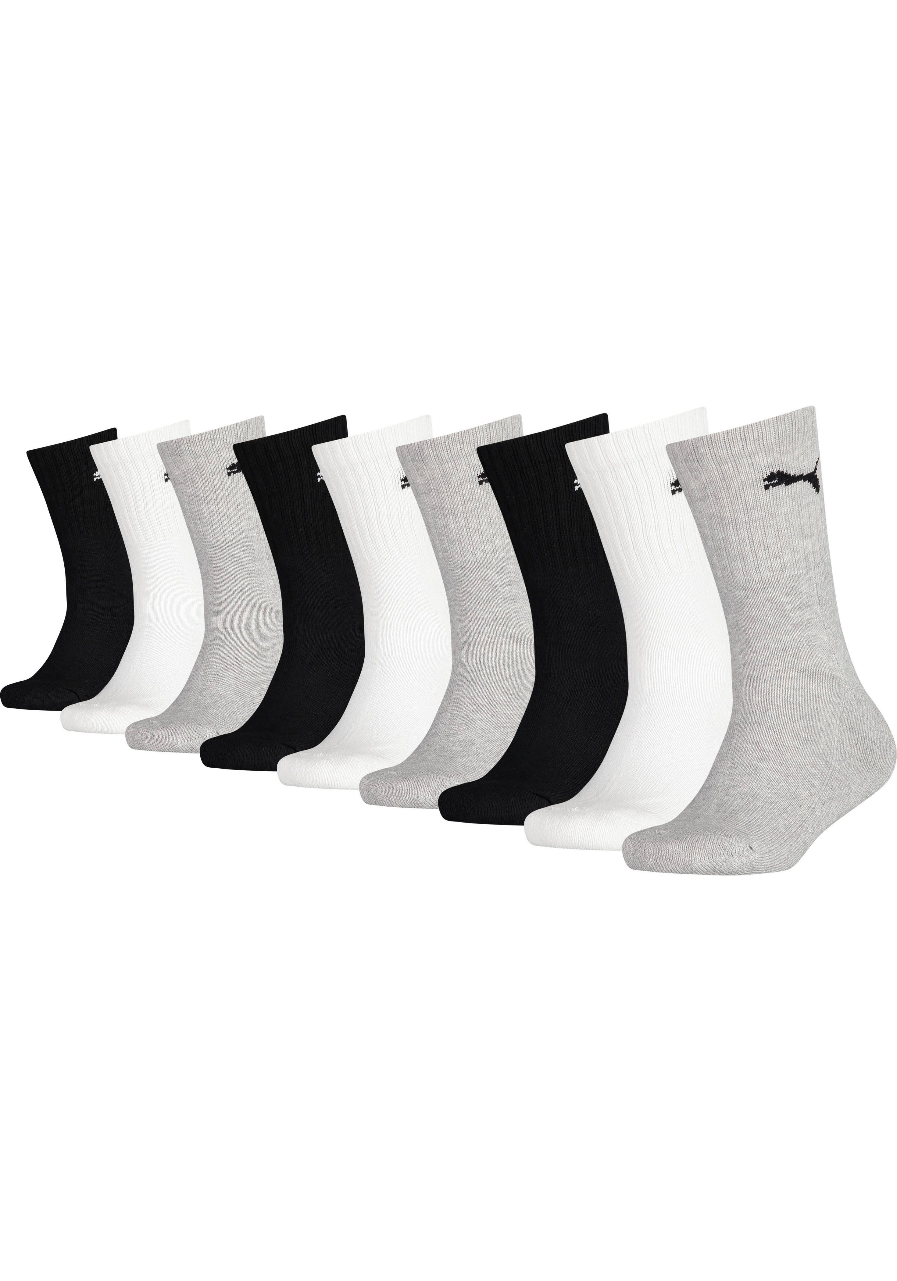PUMA Tennissocken JUNIOR CREW SOCK 9P ECOM (9-Paar) Puma Cat am Bündchen