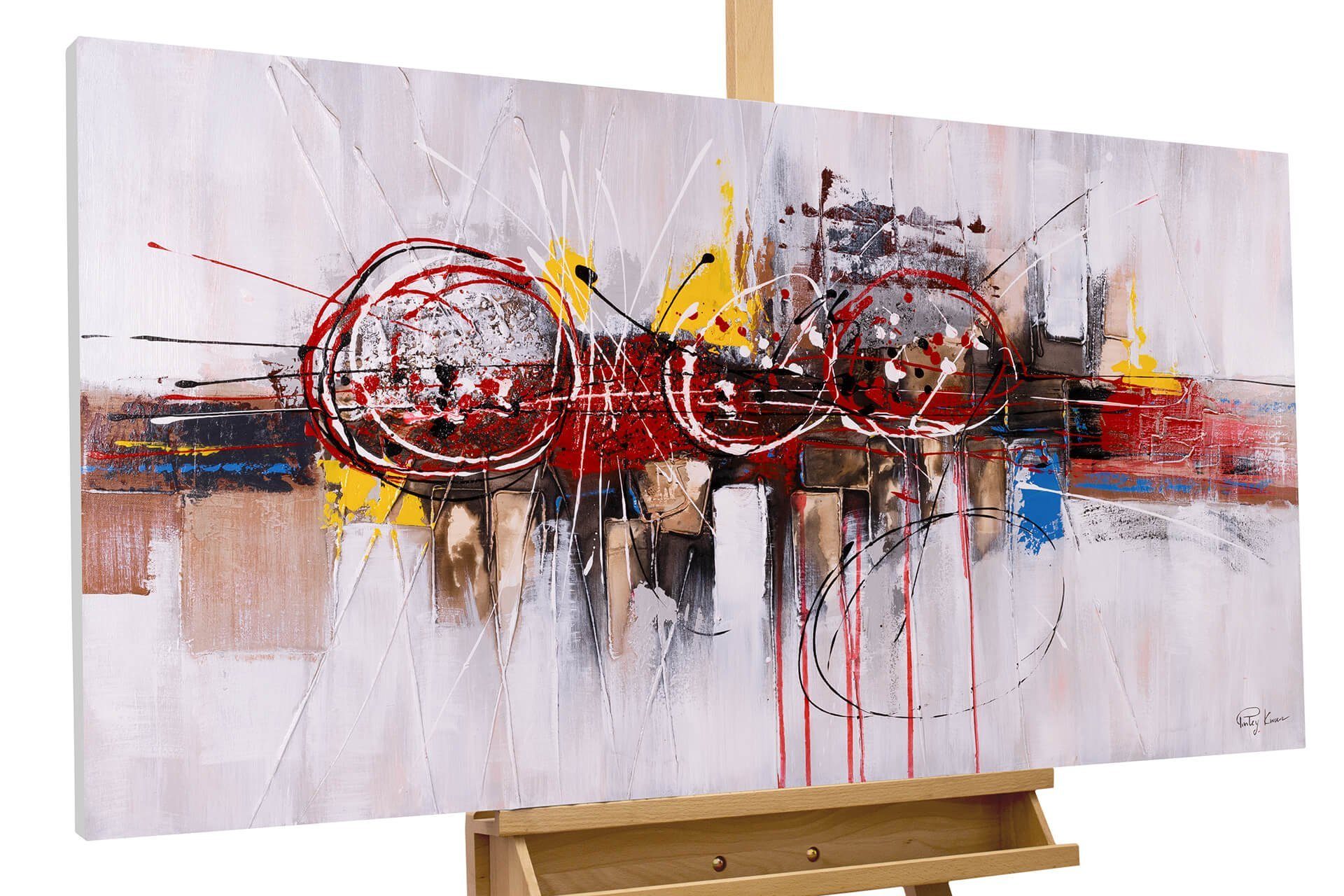 KUNSTLOFT Gemälde Unerwartete Reise 120x60 cm, Leinwandbild 100% HANDGEMALT Wandbild Wohnzimmer | Ölbilder