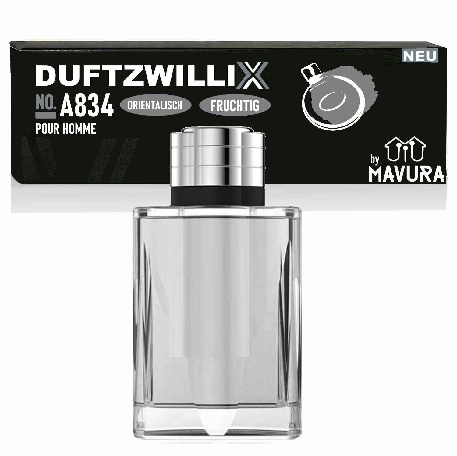 MAVURA Eau de Parfum DUFTZWILLIX No. A834 - Parfüm für Herren - orientalisch fruchtig, - 100ml Duftzwilling / Dupe Sale
