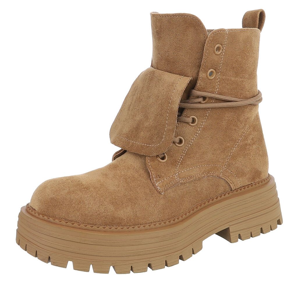 Ital-Design Robuste Damen Freizeitboots mit markanter Sohle Schnürstiefelet günstig online kaufen