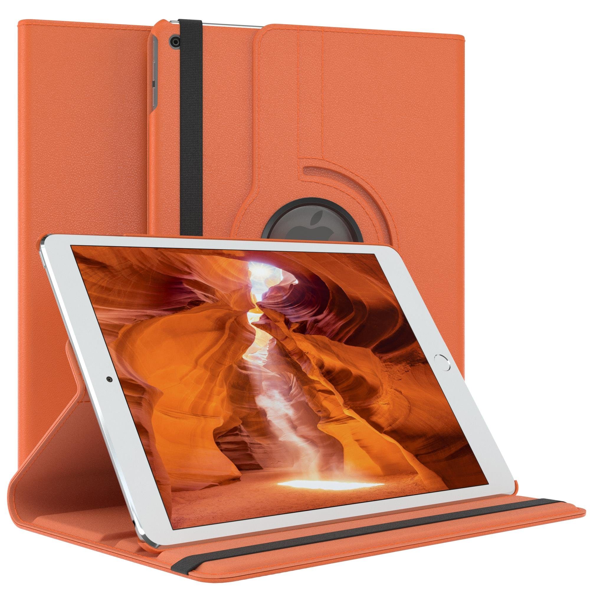EAZY CASE Tablet-Hülle Rotationcase für iPad Air 1 & 5./6. Gen. 2017/2018 9,7 Zoll, Tabletschutz robust magnetisch verstellbar Klappetui mit Deckel Orange