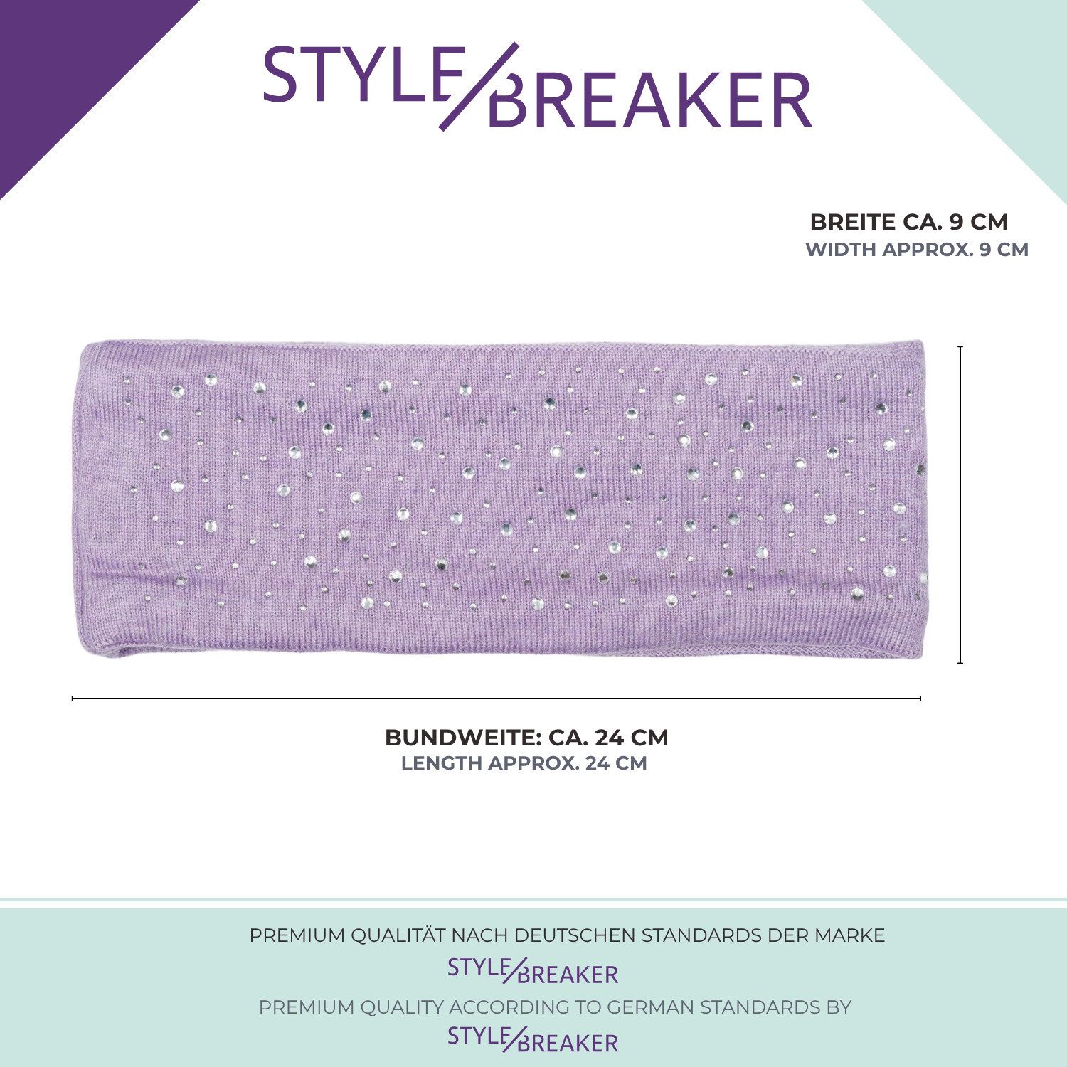 styleBREAKER Stirnband Feinstrick Stirnband mit Strass (1-St)