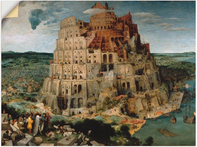 Artland Wandbild »Der Turmbau von Babel. 1563«, Gebäude (1 Stück), in vielen Größen & Produktarten -Leinwandbild, Poster, Wandaufkleber / Wandtattoo auch für Badezimmer geeignet-Otto