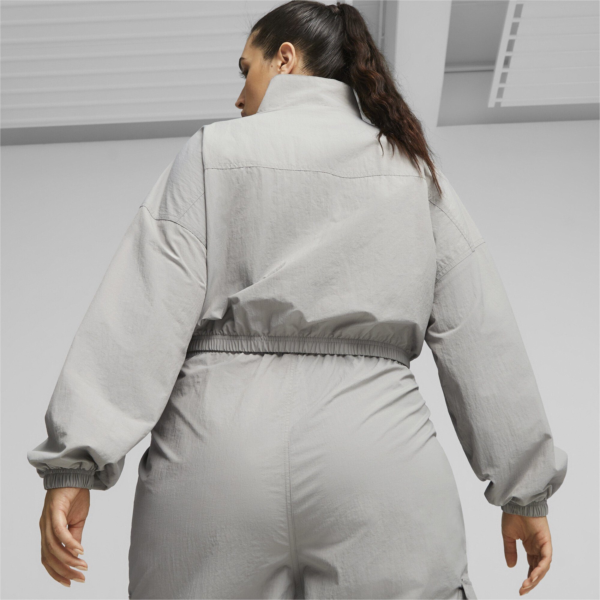 PUMA Trainingsjacke Damen Jacke Verkürzte Gray Concrete TO DARE