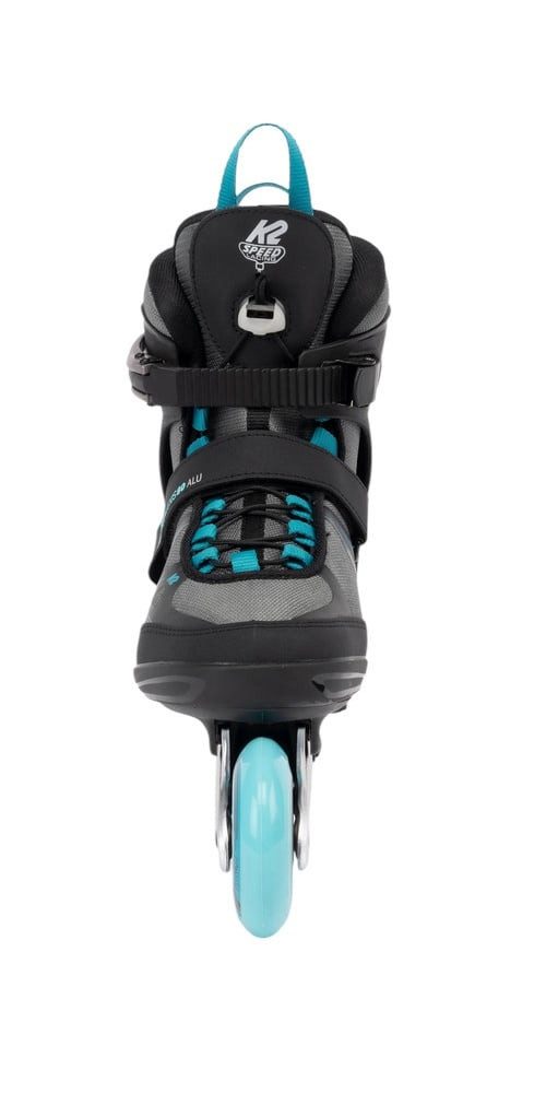K2 Inlineskates Alexis 80 Alu (Rollen: 80mm/82A, Kugellager: ABEC 5) grau/cyanblau