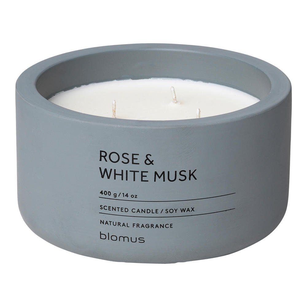 blomus Duftkerze FRAGA Duftkerze Rose & White Musk Duft Kerze Candle Beton flintstone (kein-set)