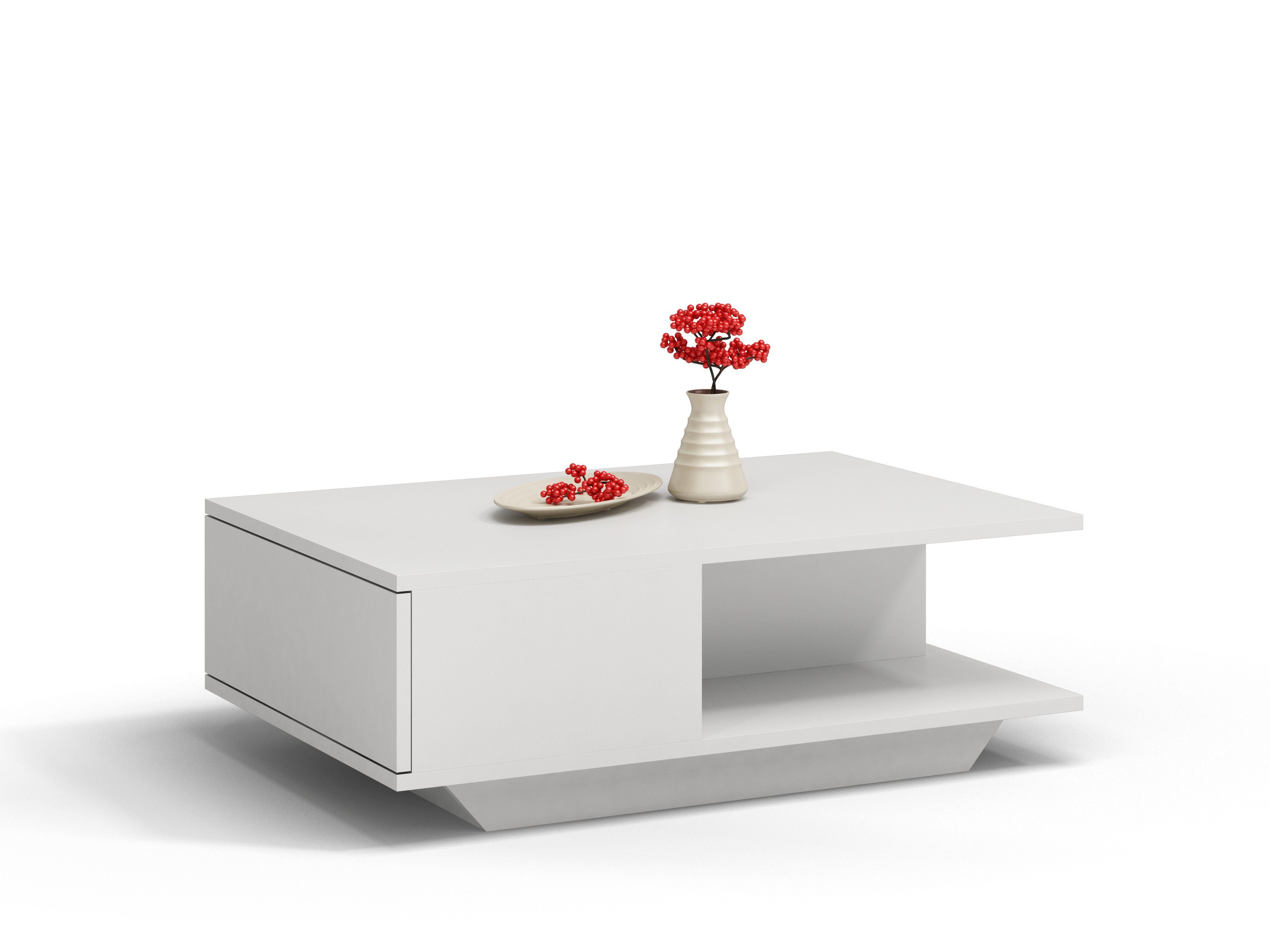 90x60x42 Beistell Design, Loft Couch, Couchtisch Tisch Beistelltisch cm kratzfeste Wohnzimmer Home Oberfläche, (LxBxH), weiß Collective