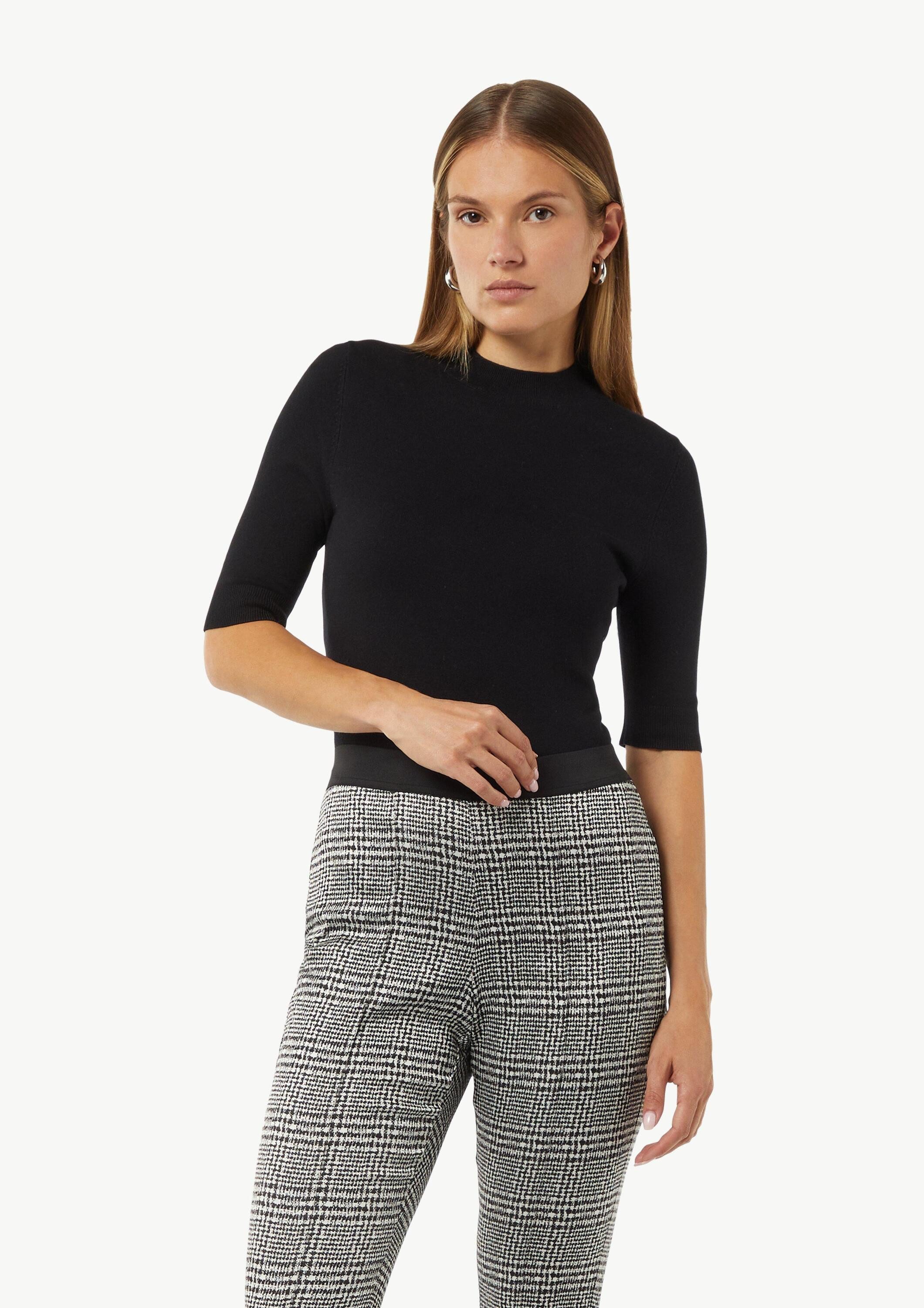 comma Chinos Hose Schmale Hose mit gewebtem Karomuster