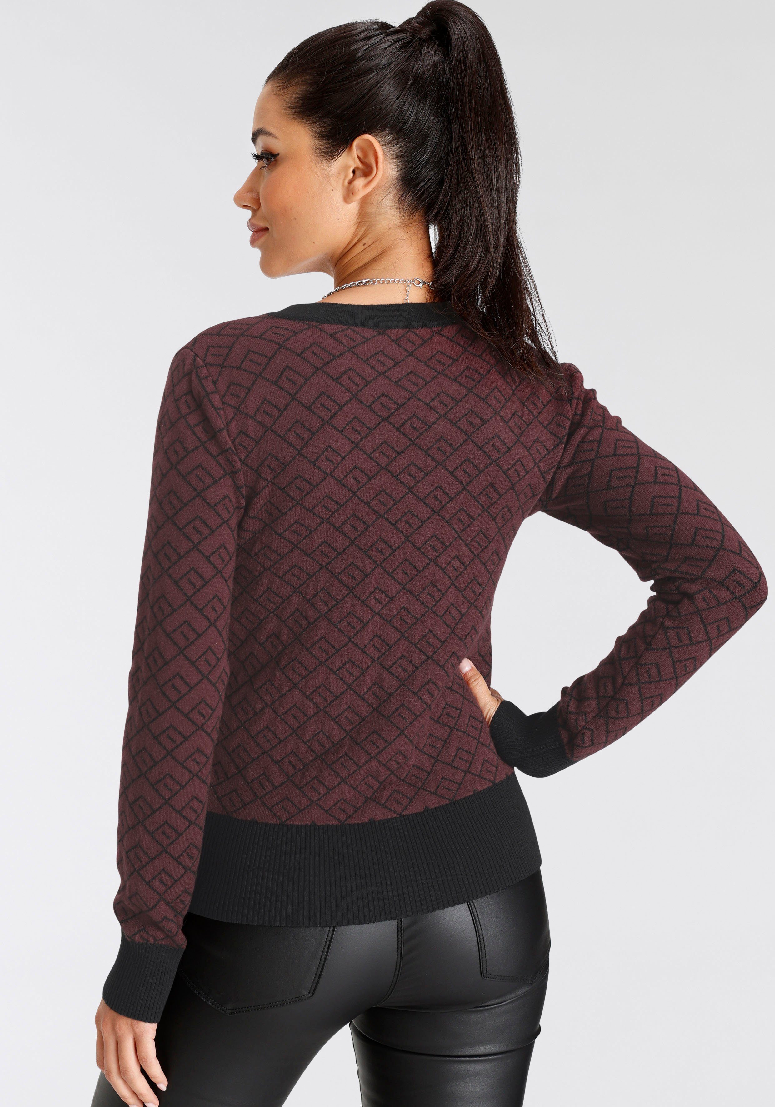 Melrose Strickjacke in trendy Jacquardmuster mit Knopfleiste