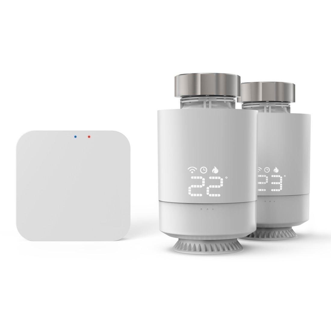 Hama WLAN Heizungssteuerung, Set 2x smart Heizungsthermostat Smart-Home Starter-Set, (Heizkörperthermostat), Hub + Adapter