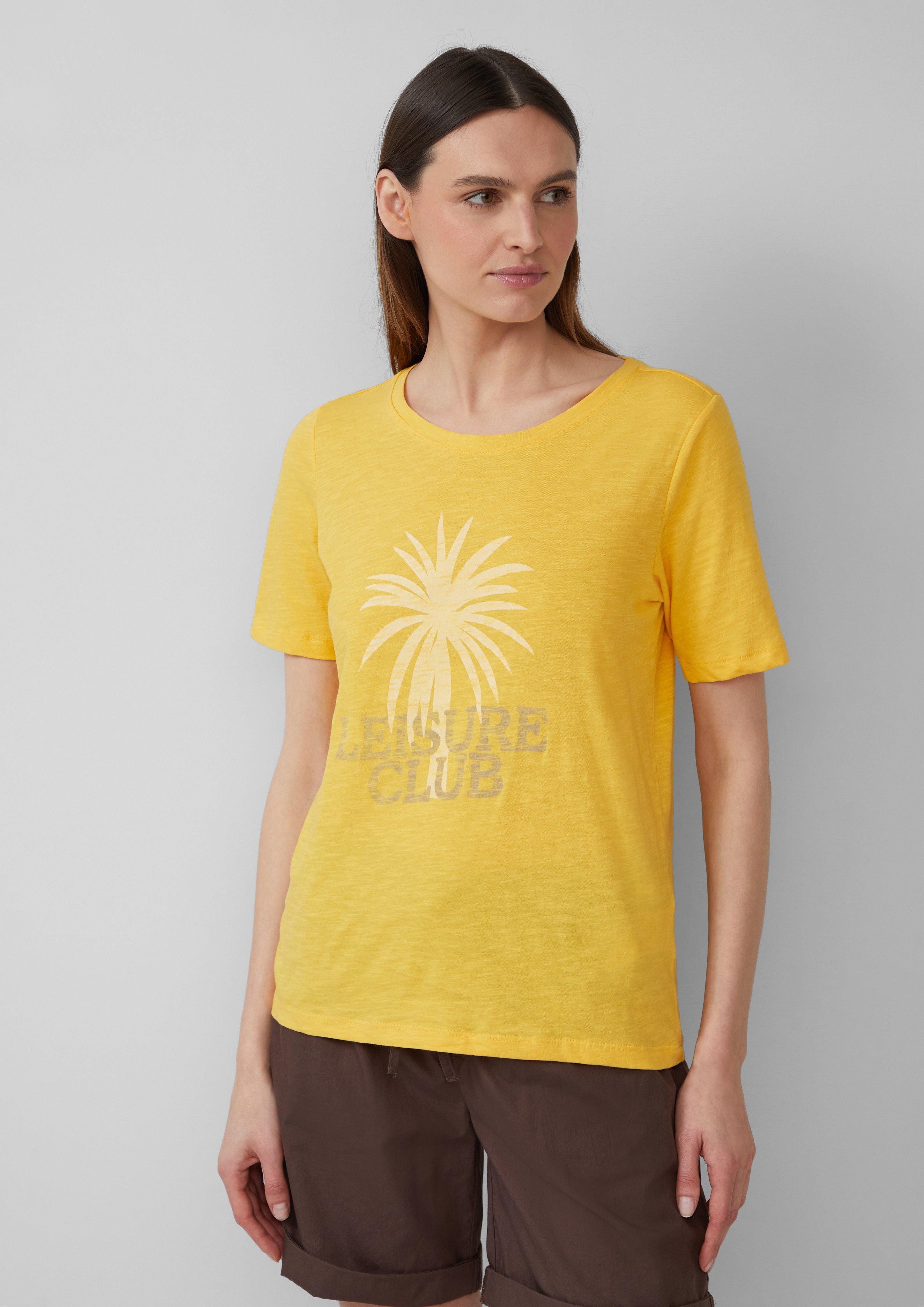 s.Oliver Kurzarmshirt Print-T-Shirt mit Flammgarnstruktur im günstig online kaufen