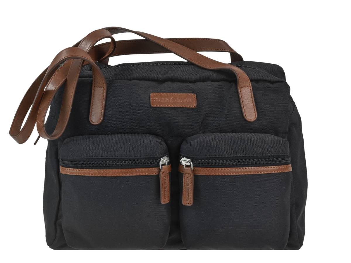 Greenburry Shopper "Emily" Nylon Schultertasche 35x24cm, leicht, kompakt, praktisch, lange Gurte, schwarz