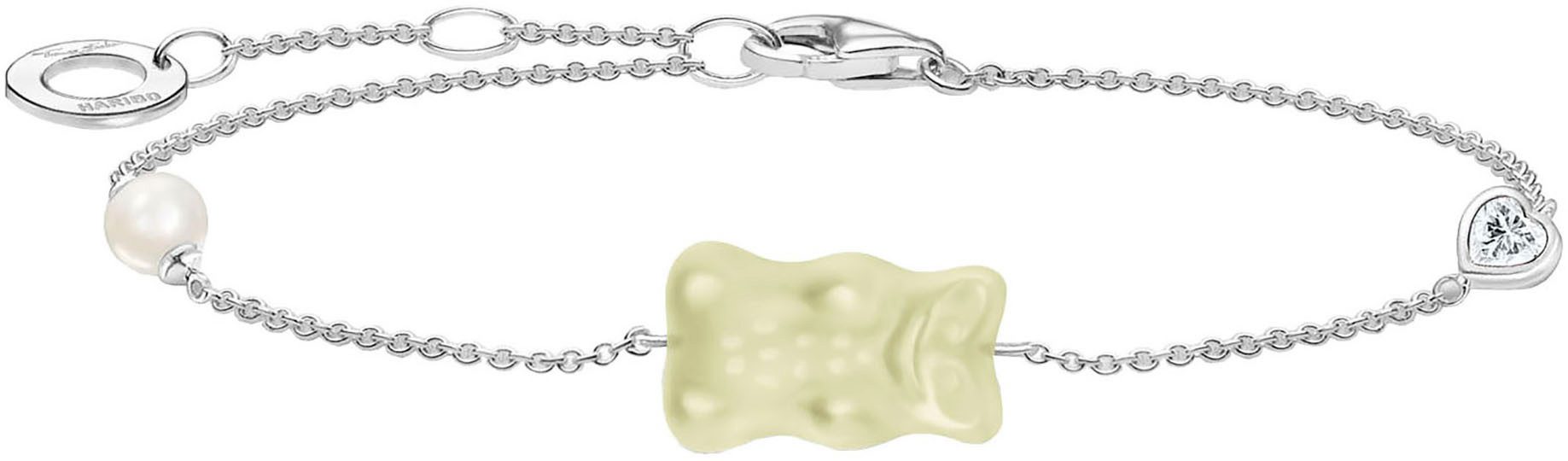 THOMAS SABO Armband THOMAS SABO x HARIBO Schmuck: Armband mit Goldbär, mit Kristallglas, Zirkonia (synth) - mit Süßwasserzuchtperle