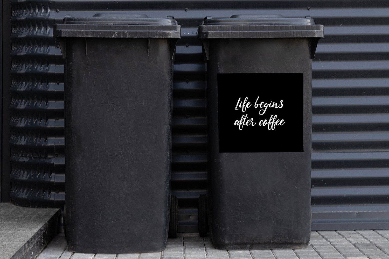 Das beginnt Mülltonne, (1 - Leben MuchoWow nach Zitate Sprichwörter Container, dem Sticker, Kaffee - Wandsticker - Mülleimer-aufkleber, Kaffee Abfalbehälter St),