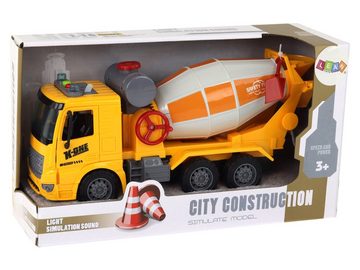 LEAN Toys Spielzeug-Auto Betonmischer Truck LKW Sound Spielzeug Miniatur Baufahrzeug Maschine