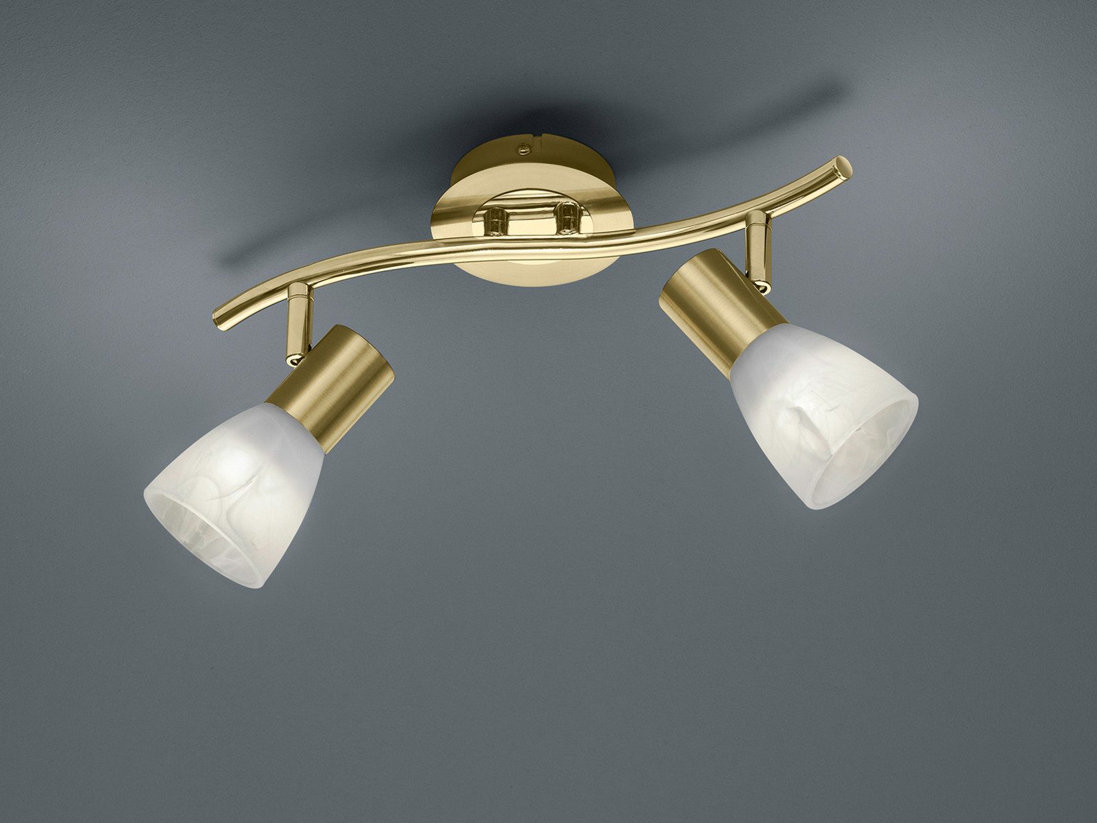 TRIO Leuchten LED Deckenstrahler, LED wechselbar, Warmweiß, Decken-lampe Designklassiker über-n Esstisch Gold-en Glas, Breite 33cm
