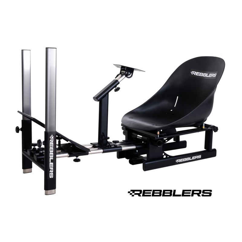Rebblers Gaming-Stuhl REBBLERS Rennsimulator Cockpit für F1, Touring und GT, in Sekunden von der F1- bis zur Tourenwagen- oder Rallye-Position