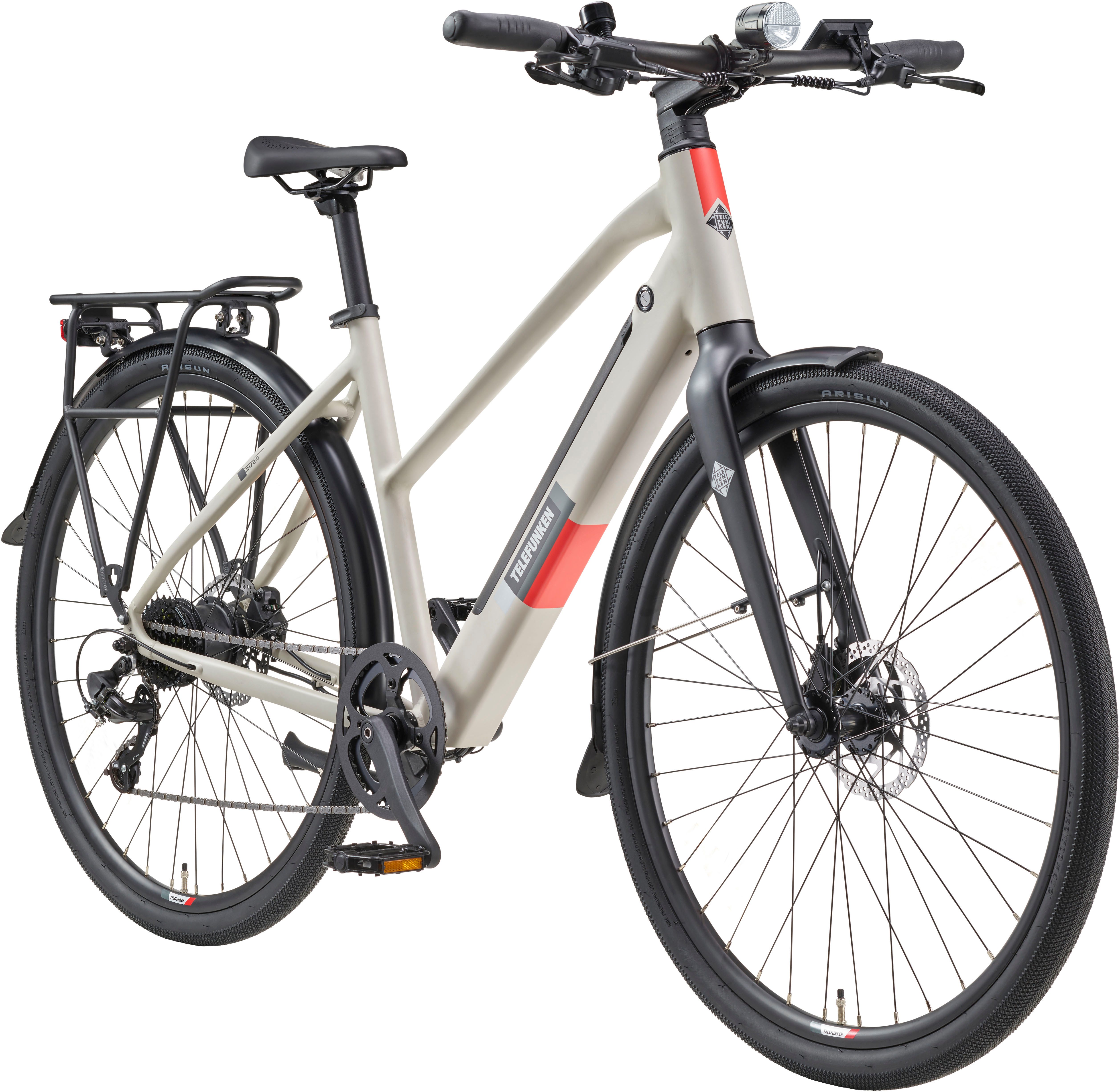Telefunken E-Bike Cityrad UH210 Damen, 7 Gang Shimano, Kettenschaltung, Heckmotor, 417,6 Wh, (28 Zoll, Straßenzulassung, Drehmomentsensor), Pedelec, Elektrofahrrad für Damen, Urbanbike