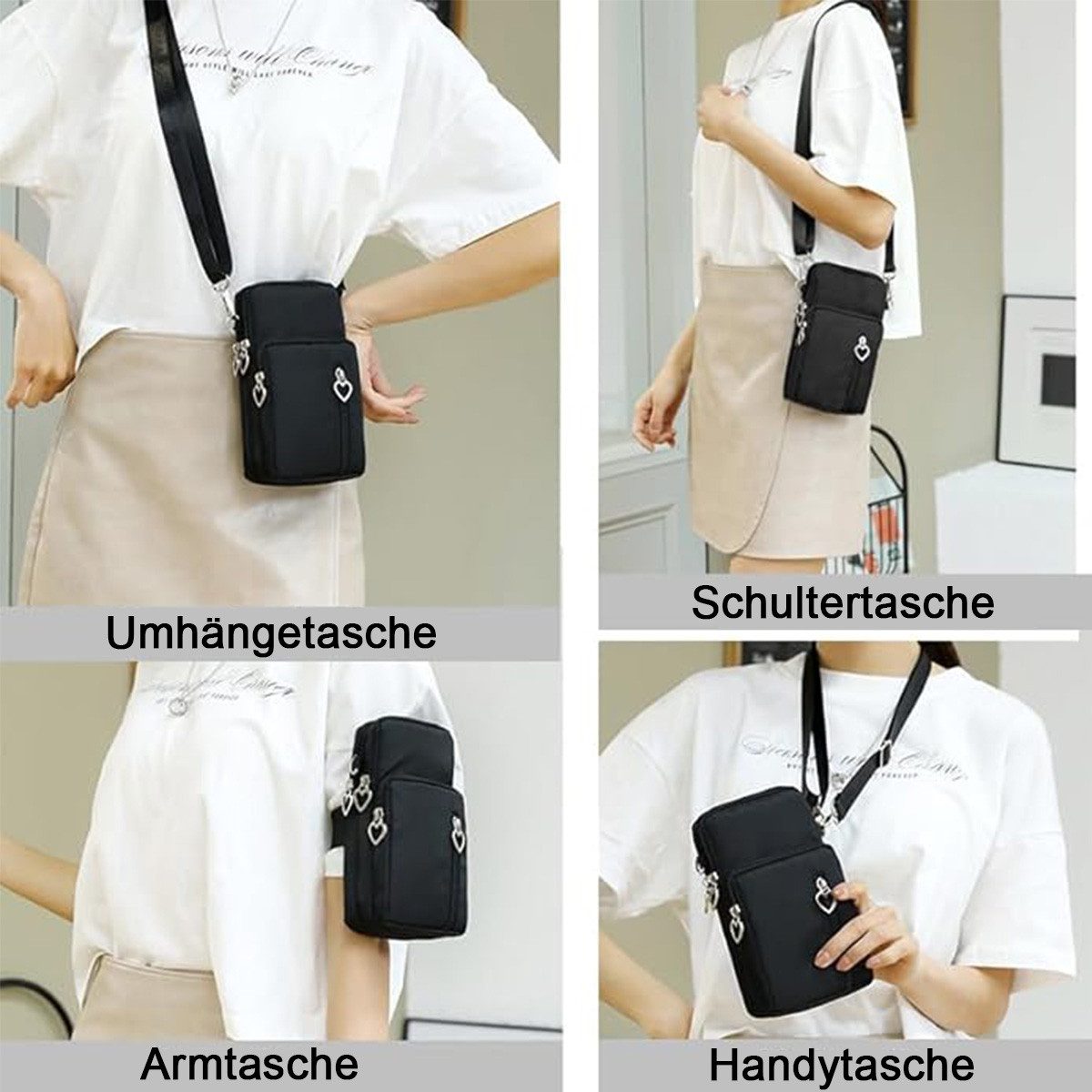 HoyoLee Umhängetasche Umhängetasche Damen Klein,Crossbody Tasche,Multifunktional Handytasche