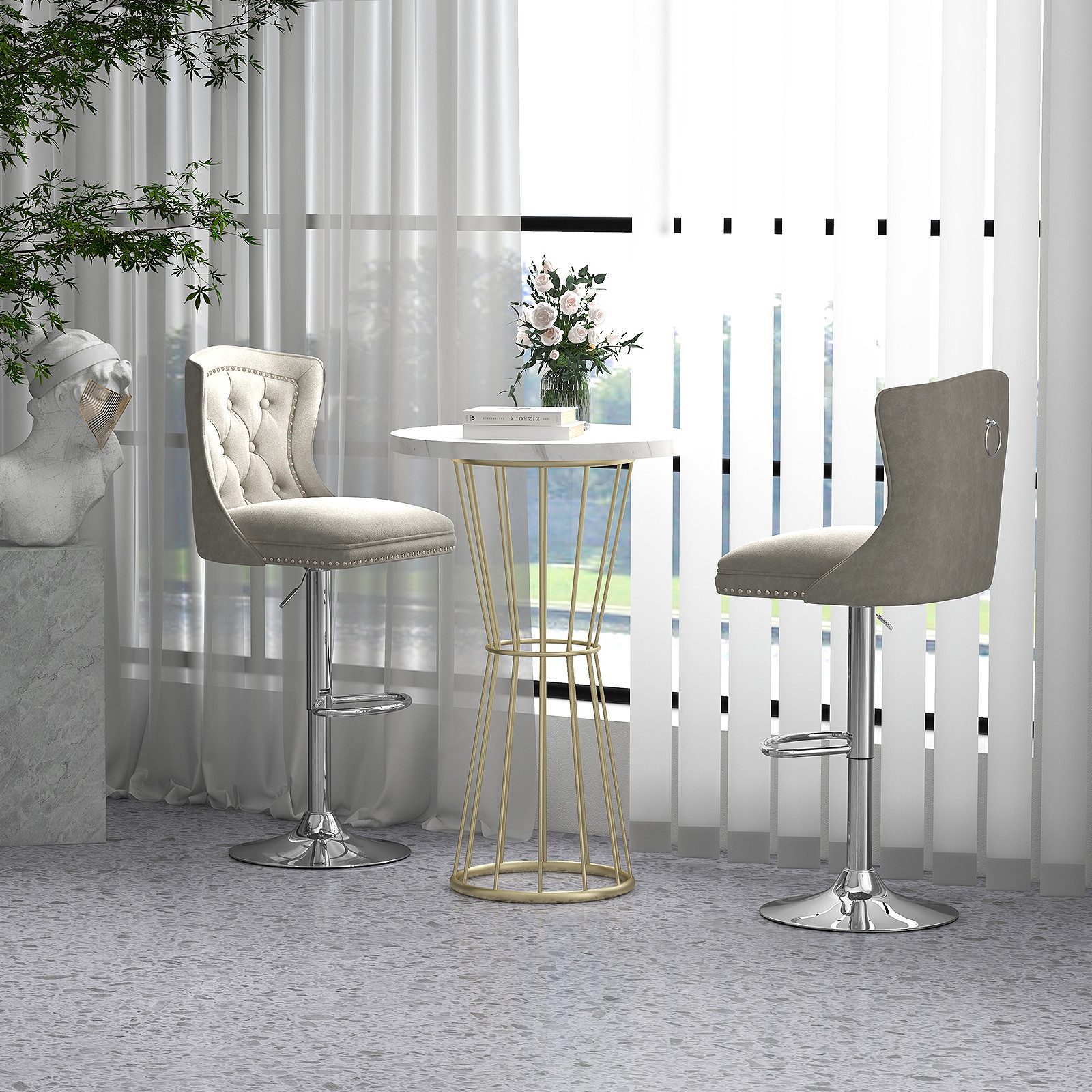 KOMFOTTEU Barhocker (2er Set), Barstuhl höhenverstellbar günstig online kaufen