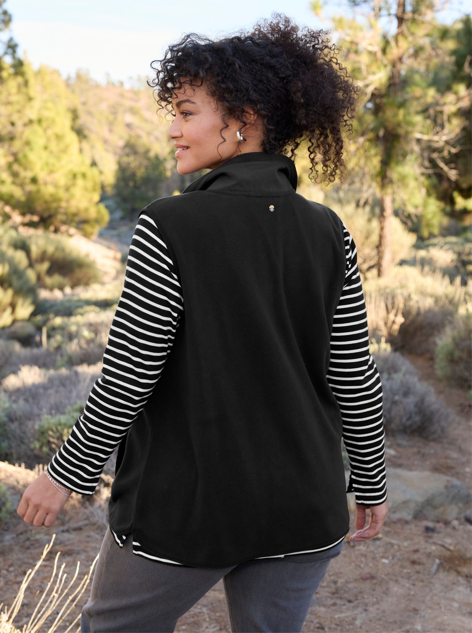 Sheego Fleeceweste Fleece-Weste Länge ca. 70 cm günstig online kaufen