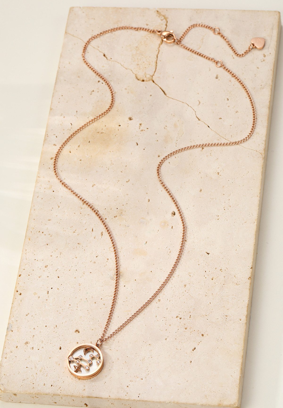 Hey Happiness Kette mit Anhänger Sternzeichen, Astro Plättchen, Horoskop Kette Sternbild mit Tierkreis Zeichen, wasserfest