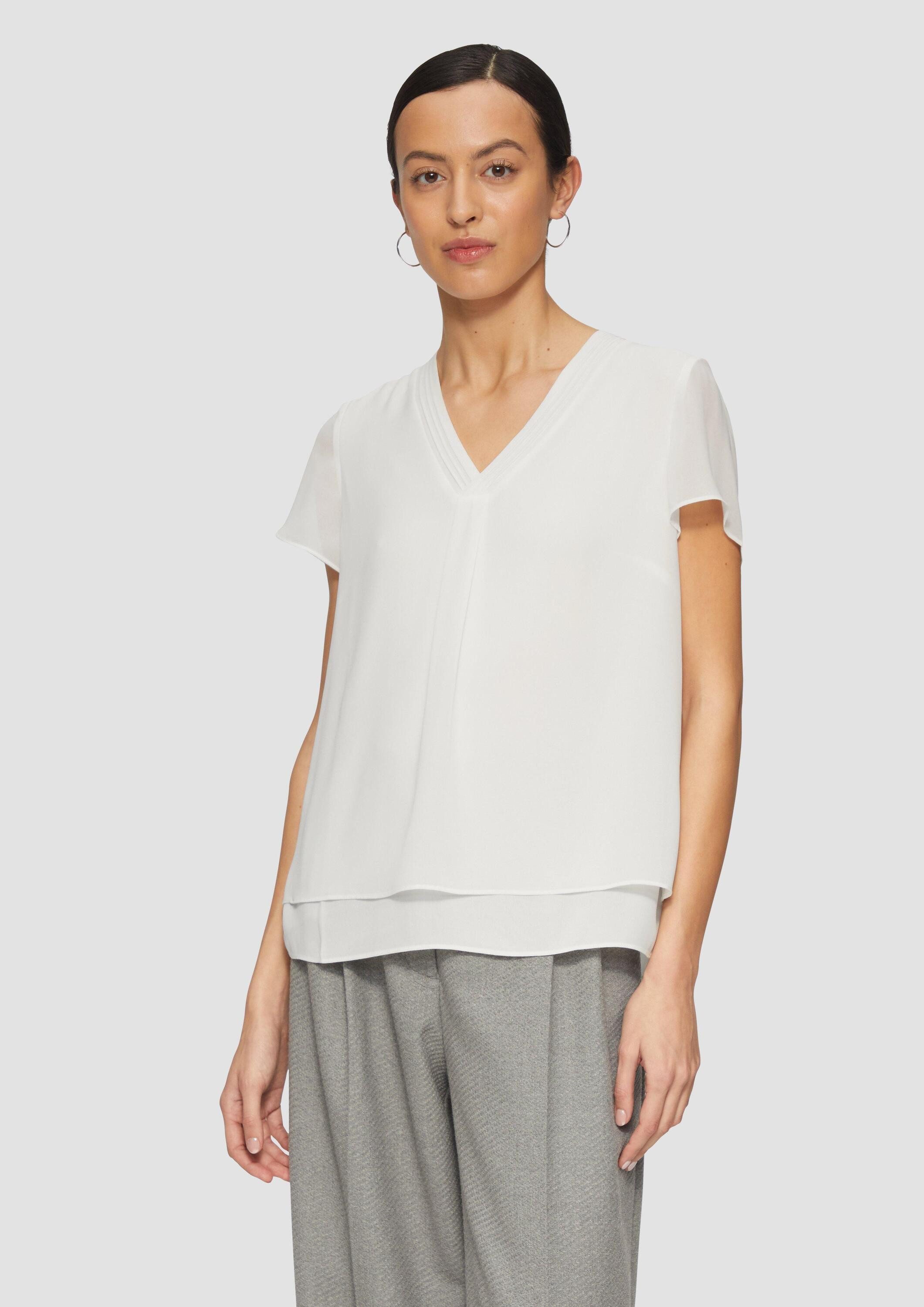 s.Oliver Kurzarmbluse Bluse Layering-Bluse aus Chiffon günstig online kaufen
