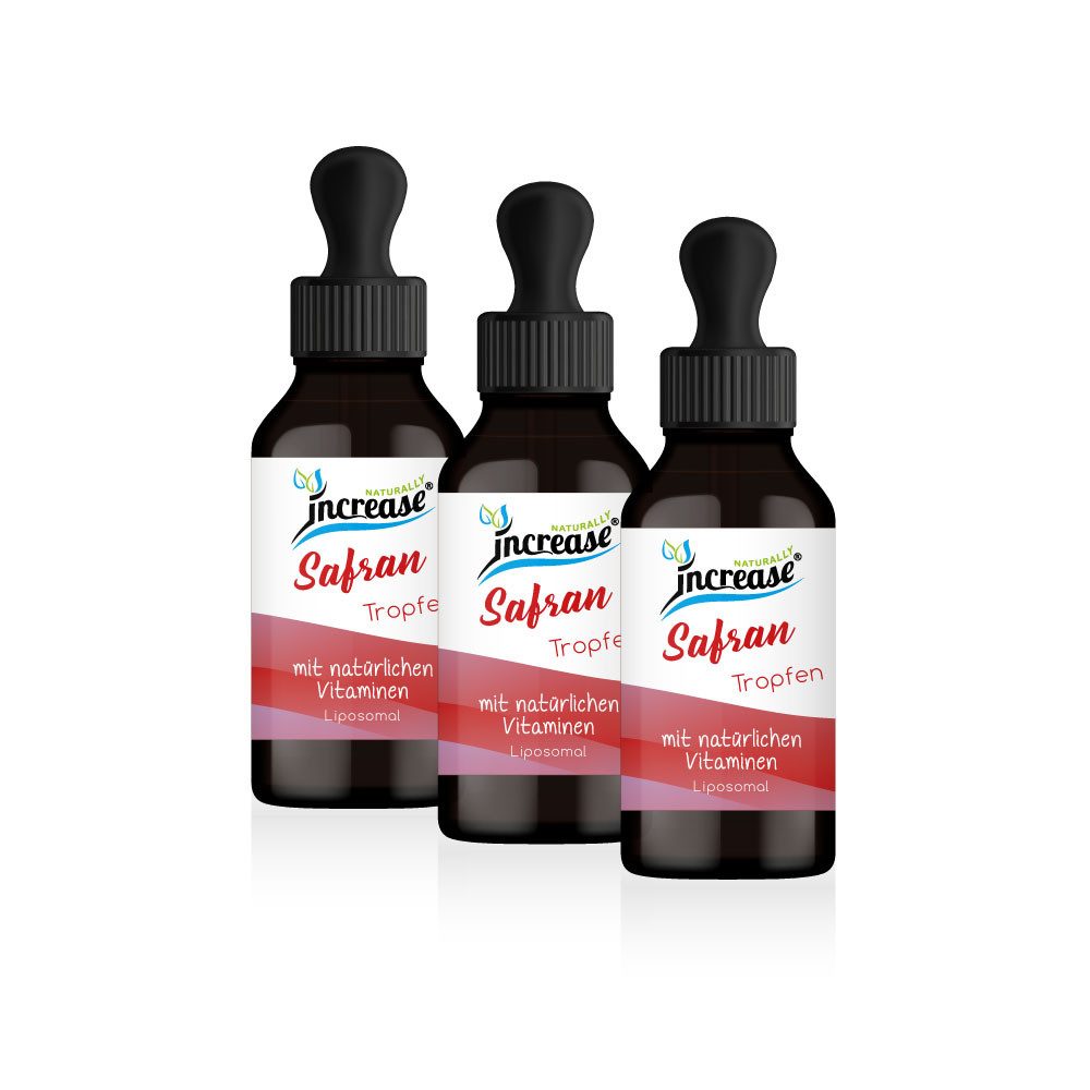 increase NATURALLY Nimm 3, zahl 2 Liposomaler Safran 500mg pro Tag Tropfen, 180 ml