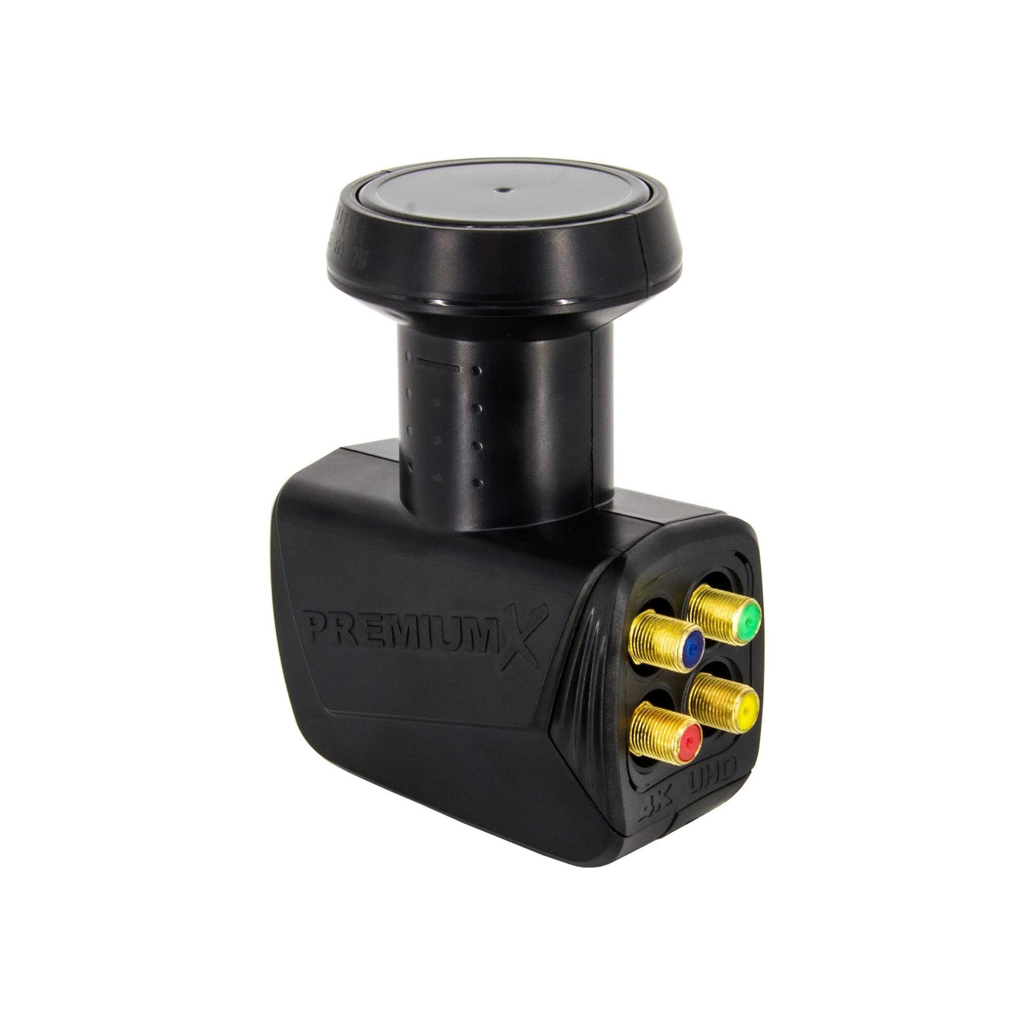PremiumX DELUXE 100 cm Alu Anthrazit Sat Schüssel Quad LNB F-Stecker SAT-Antenne