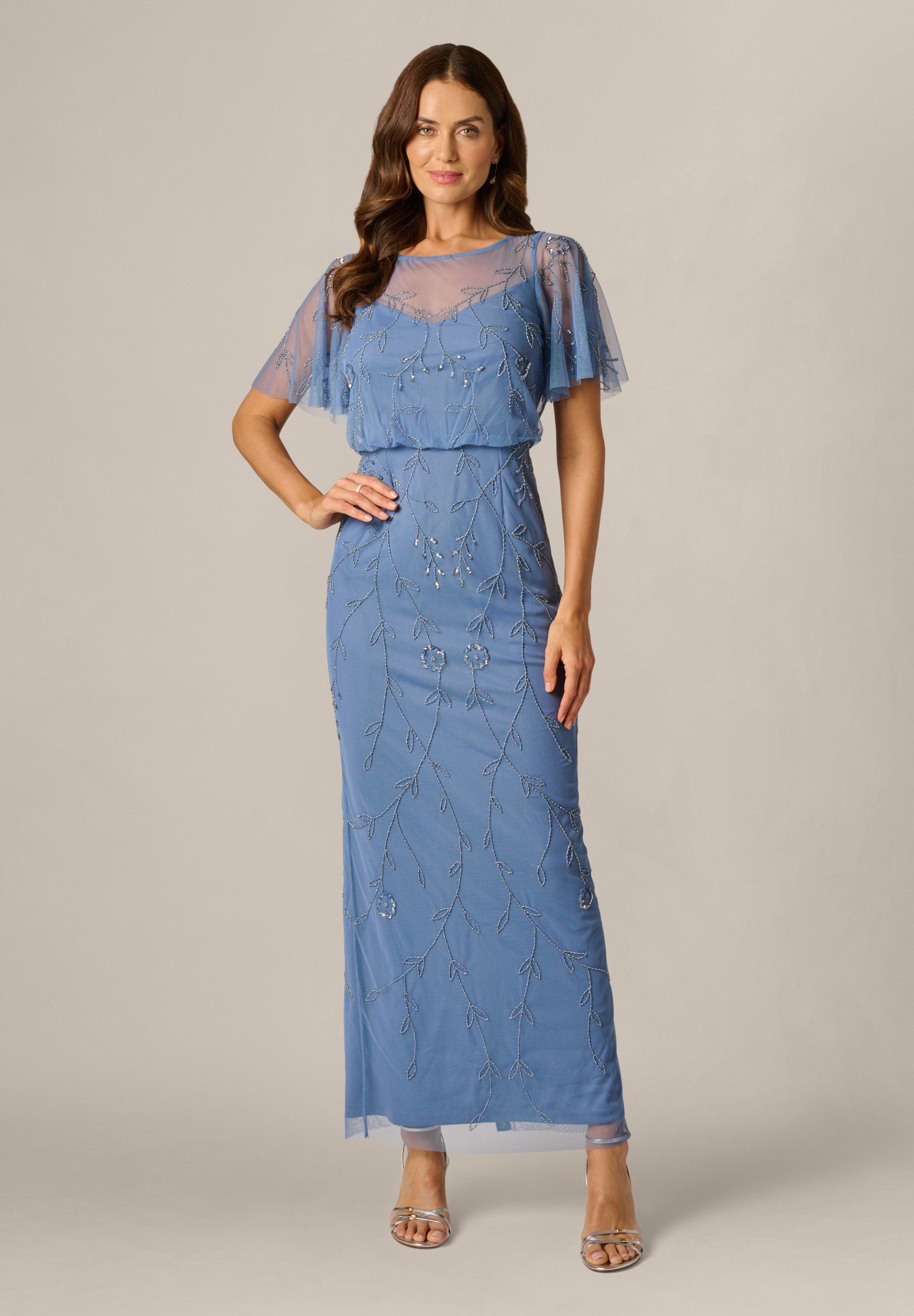 Adrianna Papell Abendkleid Bead Blouson Long Dress Elegantes und raffiniertes Etuikleid