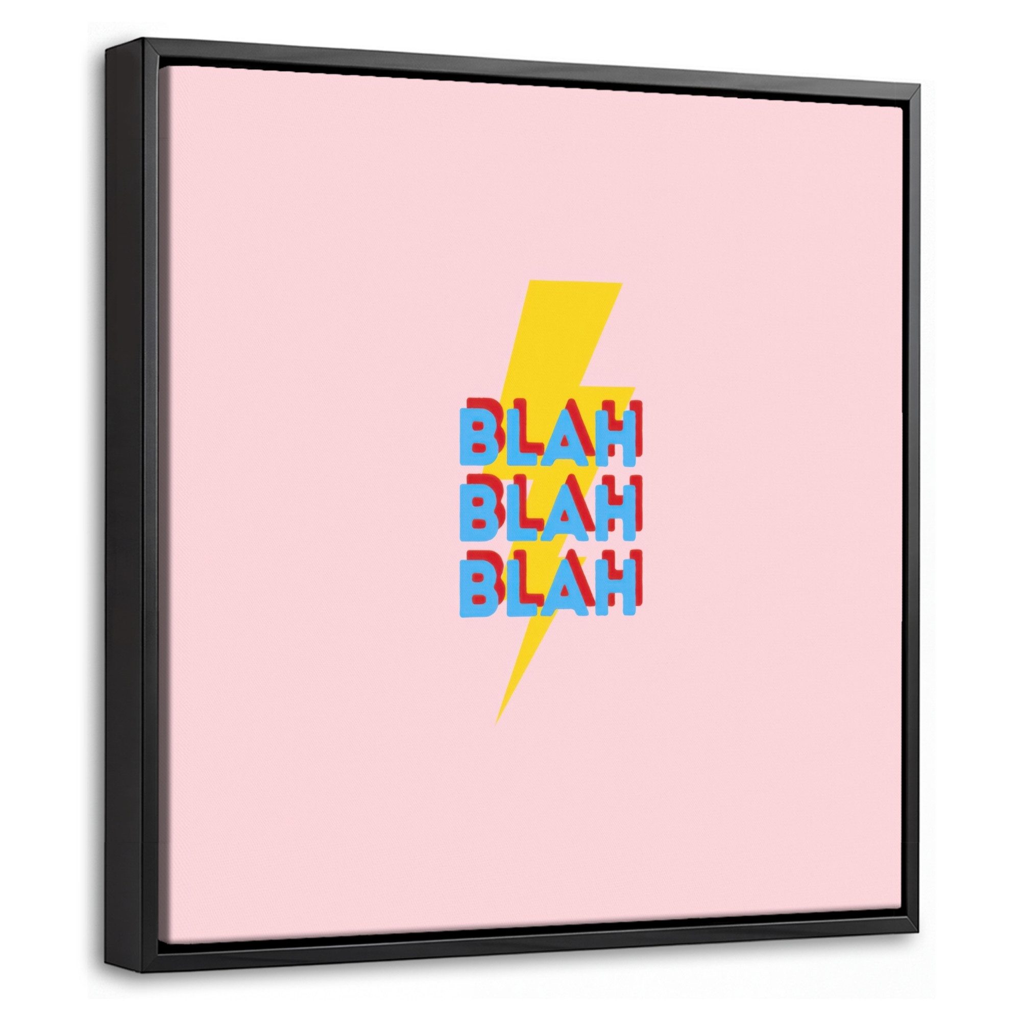 OneMillionCanvasses® Leinwandbild mit Rahmen - Blah - Blitz - Rosa, Fotodruck (1 St), Leinwand Bilder Klein, Wand Dekoration Aesthetic 20x20cm