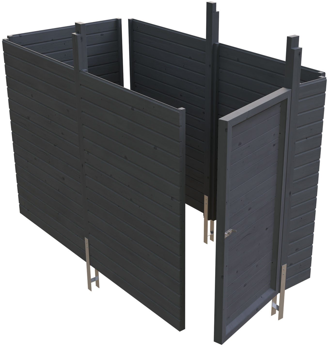 Skanholz Carport-Geräteraum Abstellraum C3, BxT: 378x164 cm, aus Profilschalung