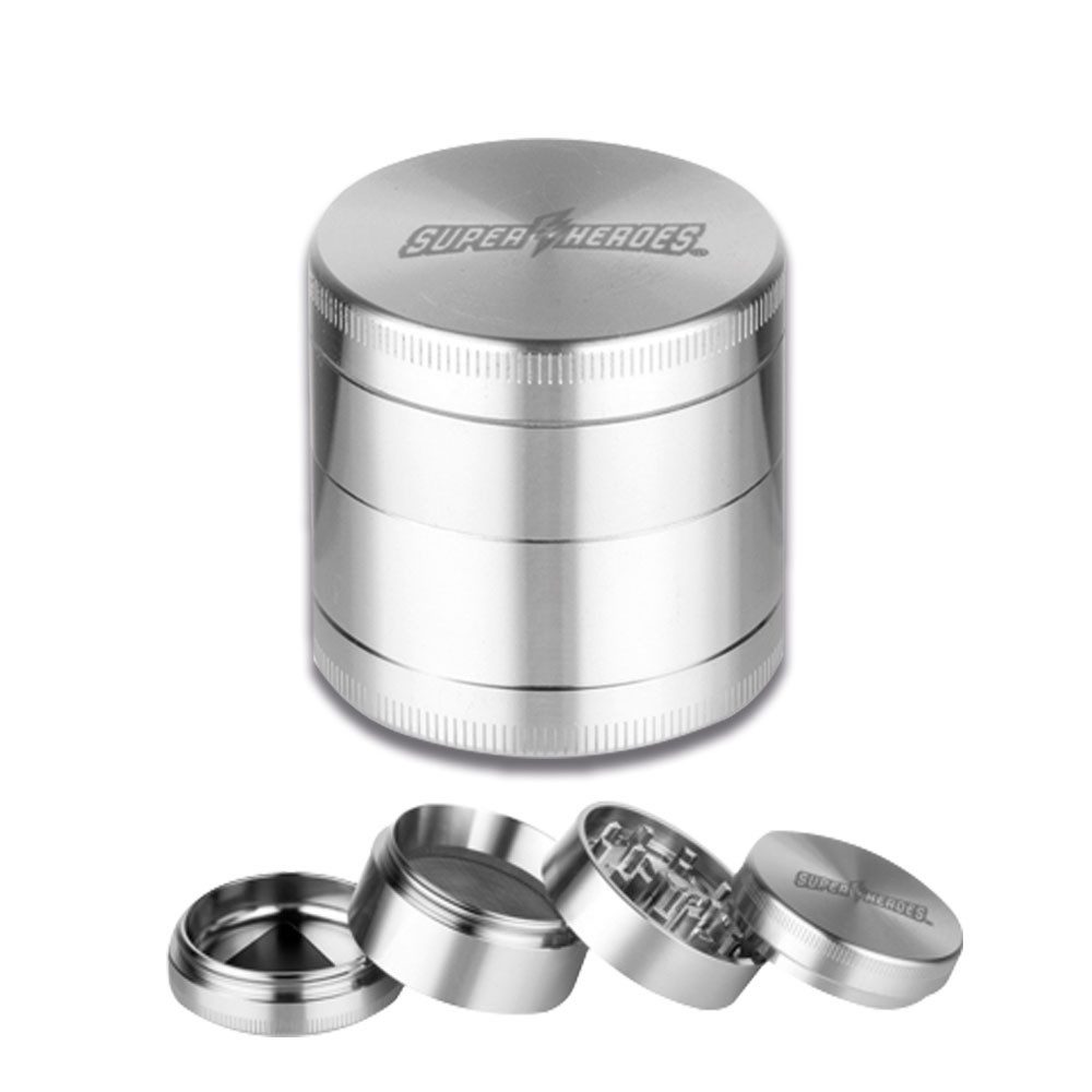 Coumo Grinder Edelstahl Grinder Crusher, 0,3 kg, silberfarben ⌀ 4,7 cm