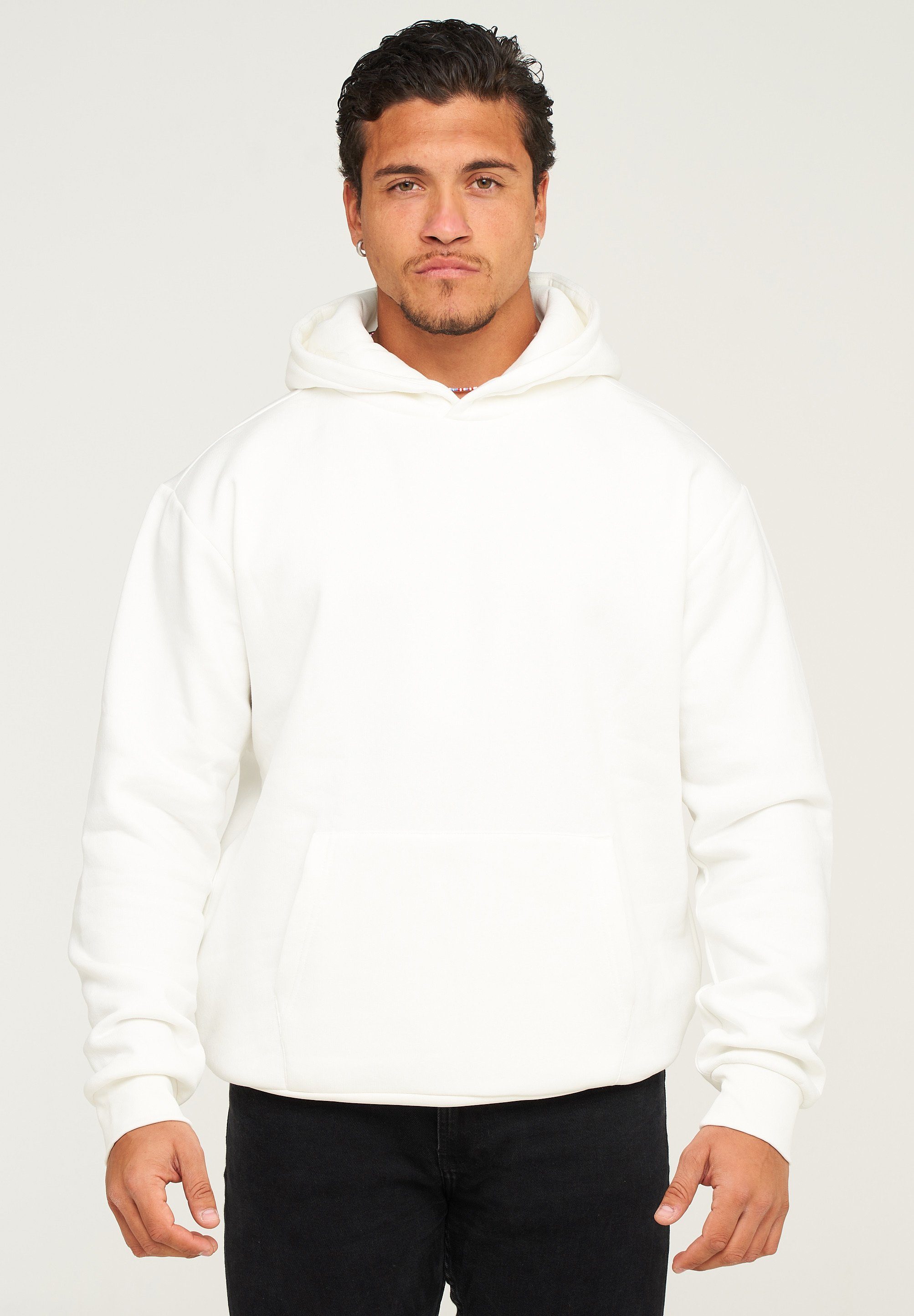 behype Hoodie BHHOBART Herren Basic Oversized Hoodie Raglan Kapuzenpullover Sweater