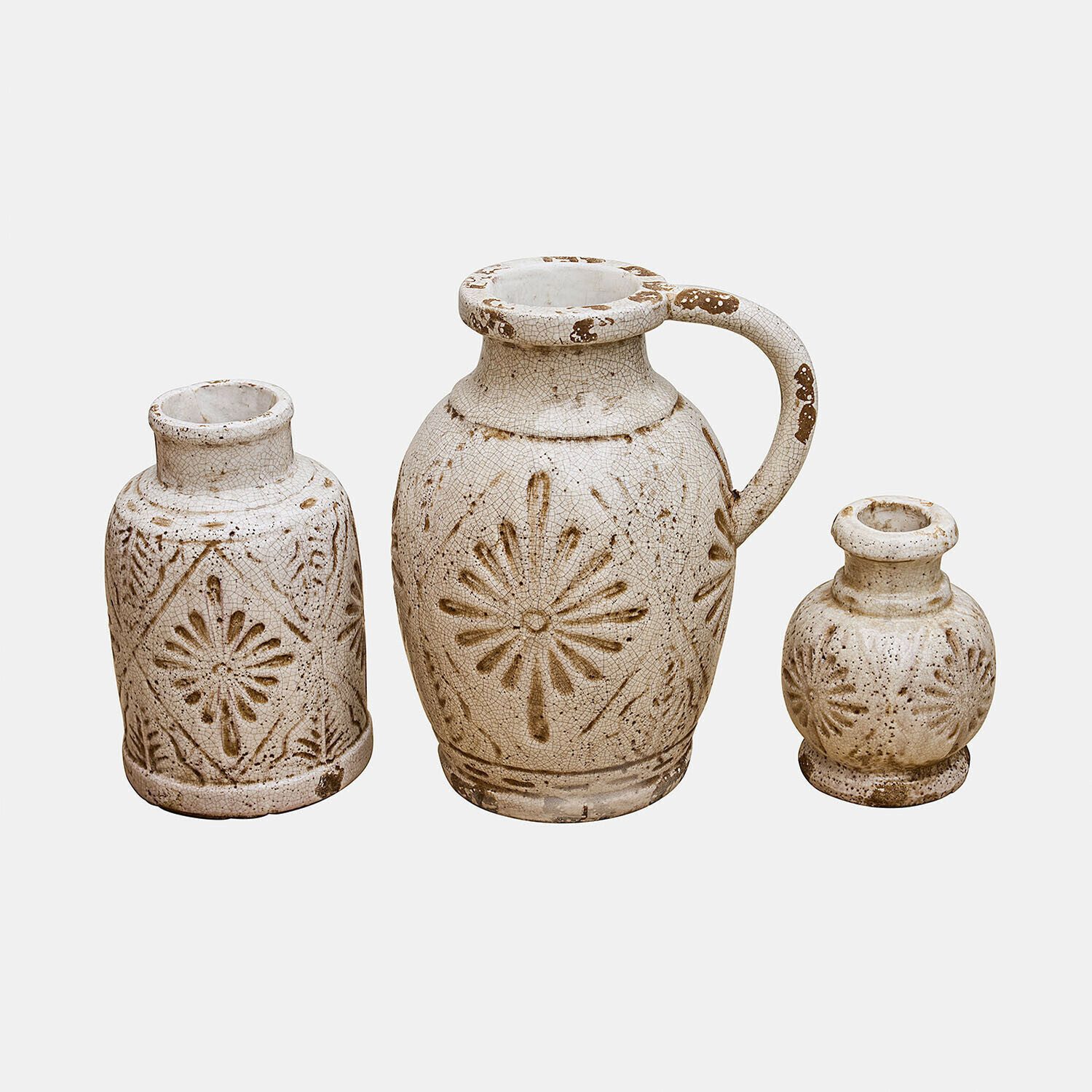 Mirabeau Übertopf Vase 3er Set Orsémine antikbeige