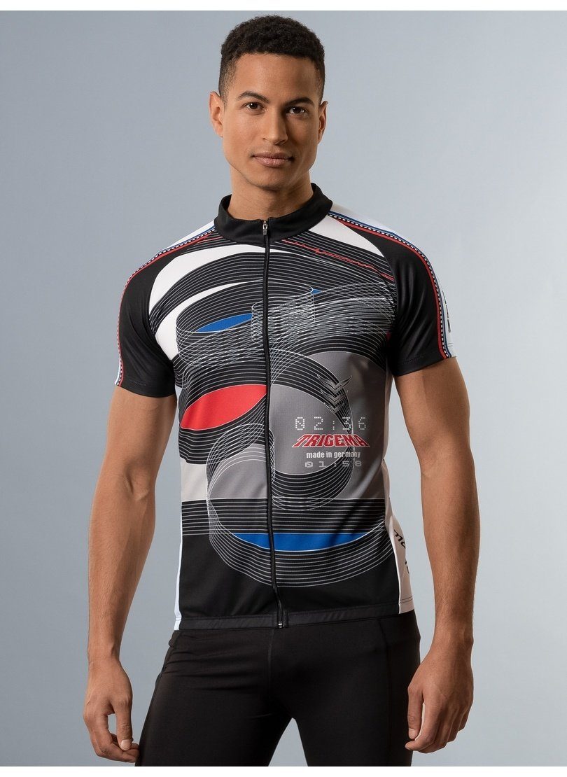Trigema T-Shirt TRIGEMA Fahrradjacke aus Material, Schnitt atmungsaktivem Unisex Figurbetonter