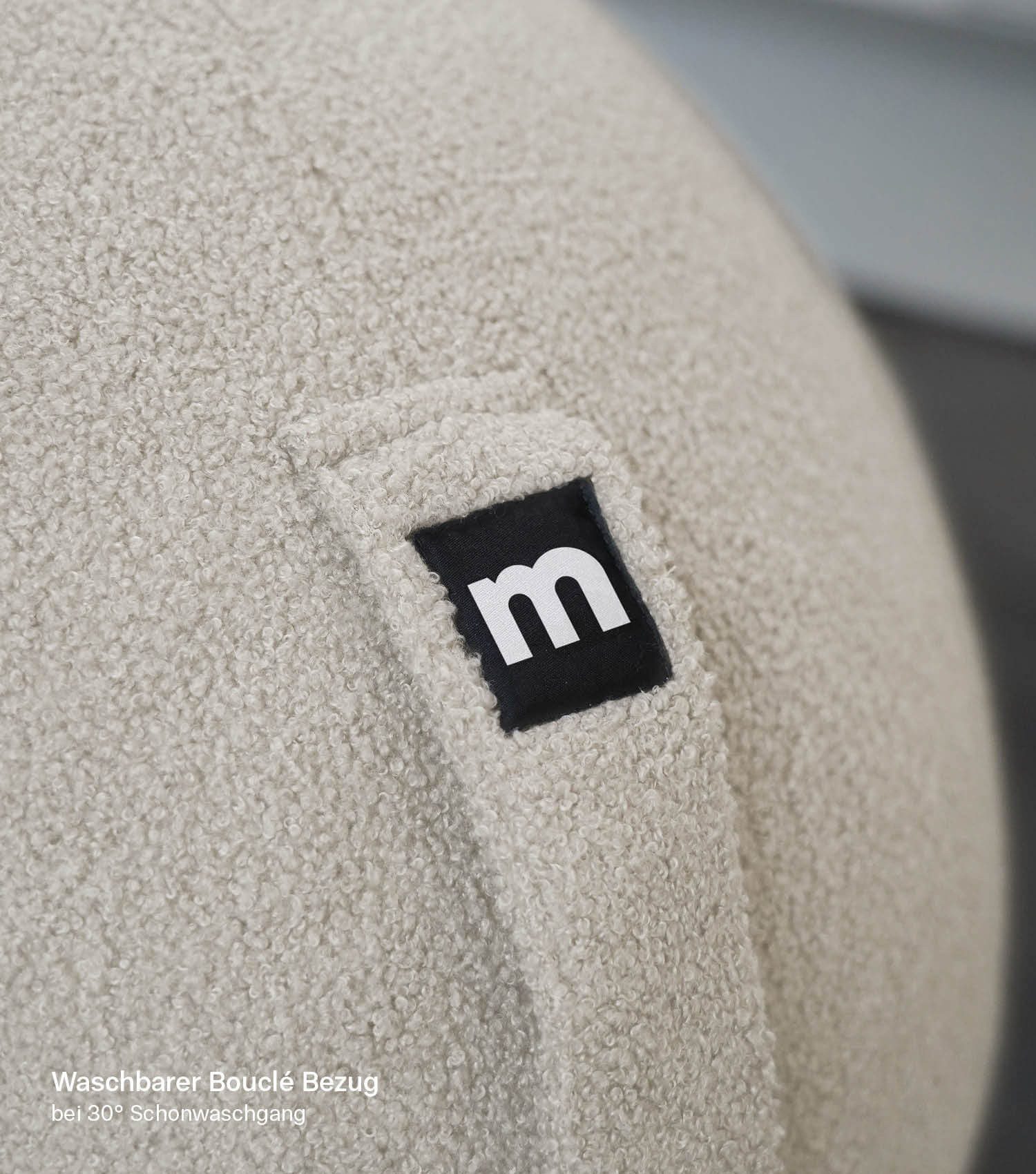 mokebo Sitzball Der Runde (mit Stoffbezug), Made in Germany, ergonomischer Hocker, Büro, Homeoffice in Grau