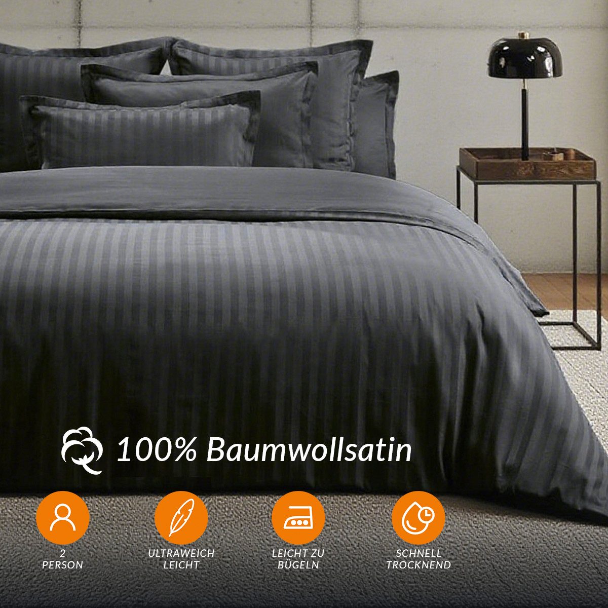 Pure cottom Bettlaken Baumwollsatin, in verschiedenen Farben & Größen