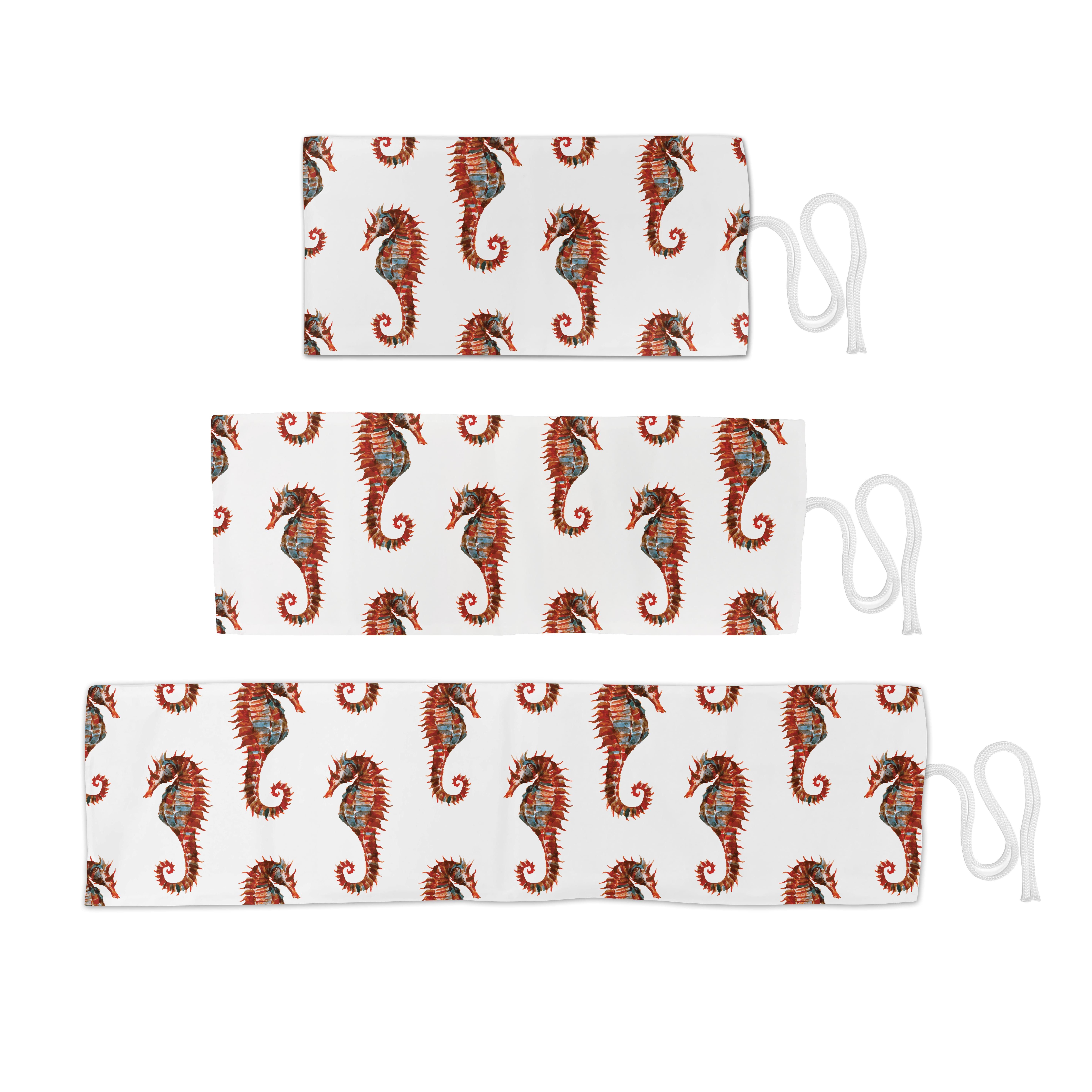 Abakuhaus Federmäppchen langlebig in Grau tragbar Seahorse Rot Stiftablage den Organizer, Aquarellen und und Muster Segeltuch