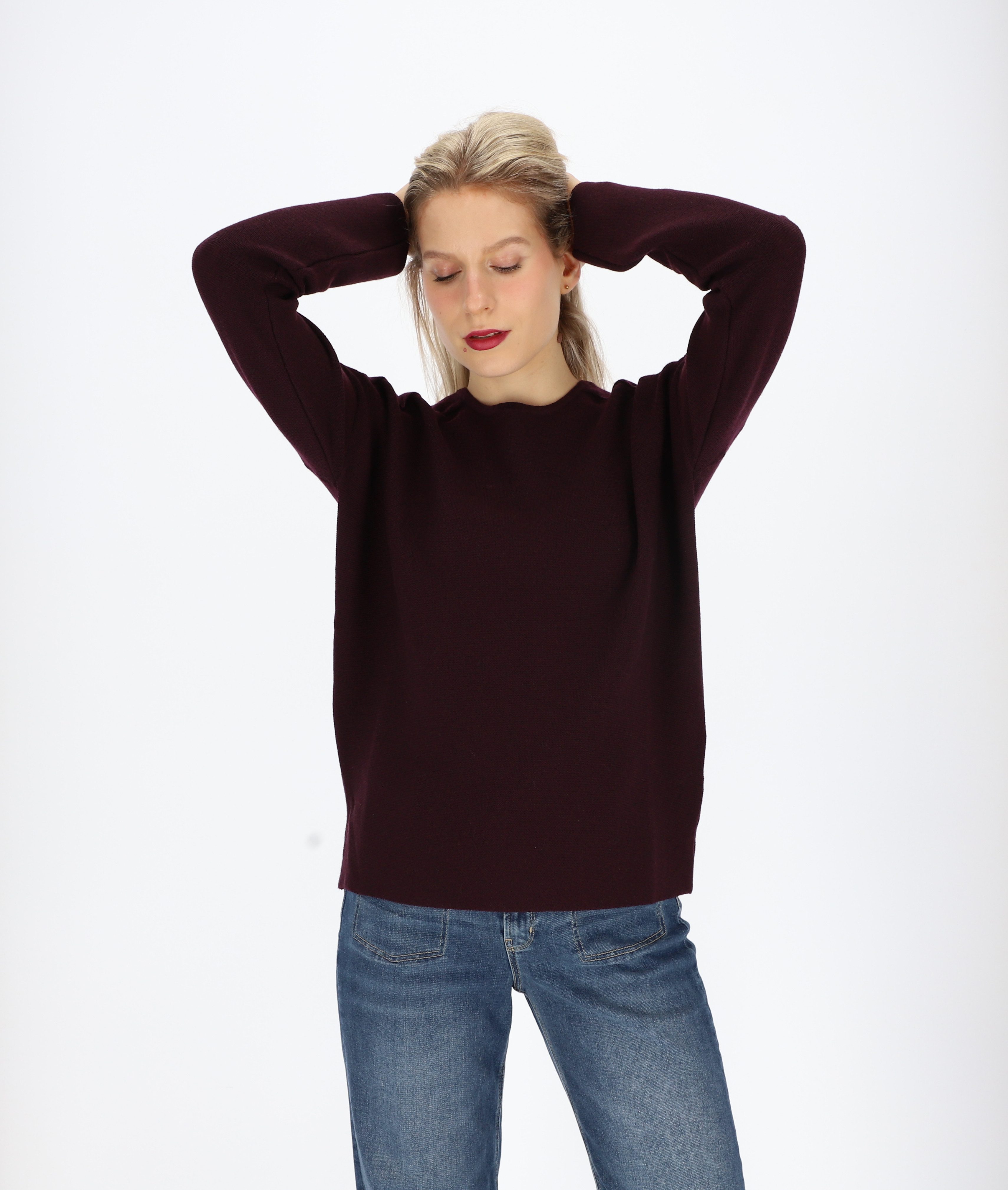 halsüberkopf Accessoires Strickpullover Feinstrick mit Rundhals günstig online kaufen