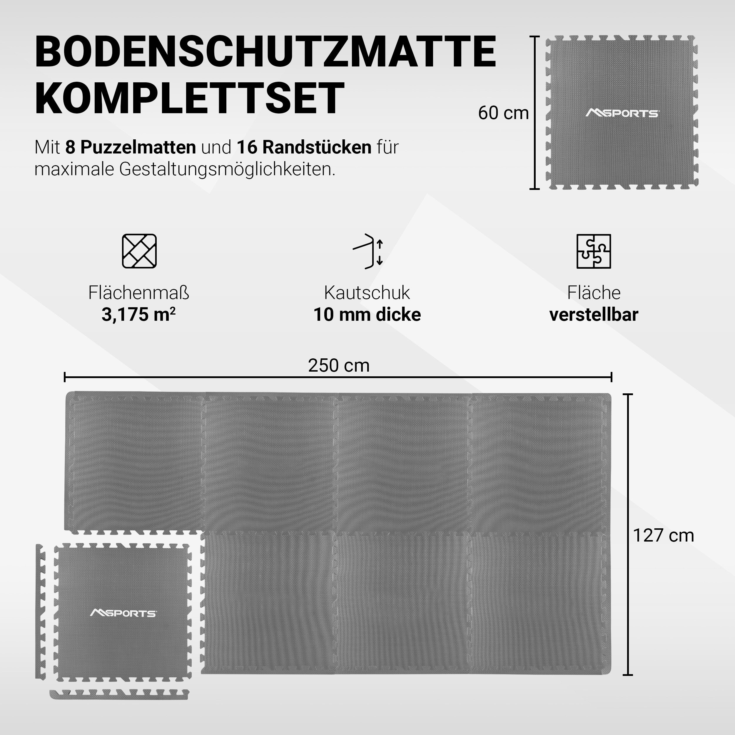 MSports® Bodenmatte Bodenschutzmatten Set - 8 Schutzmatten in verschiedenen Farben (8 Schutzmatten) – Bild 2 von 5
