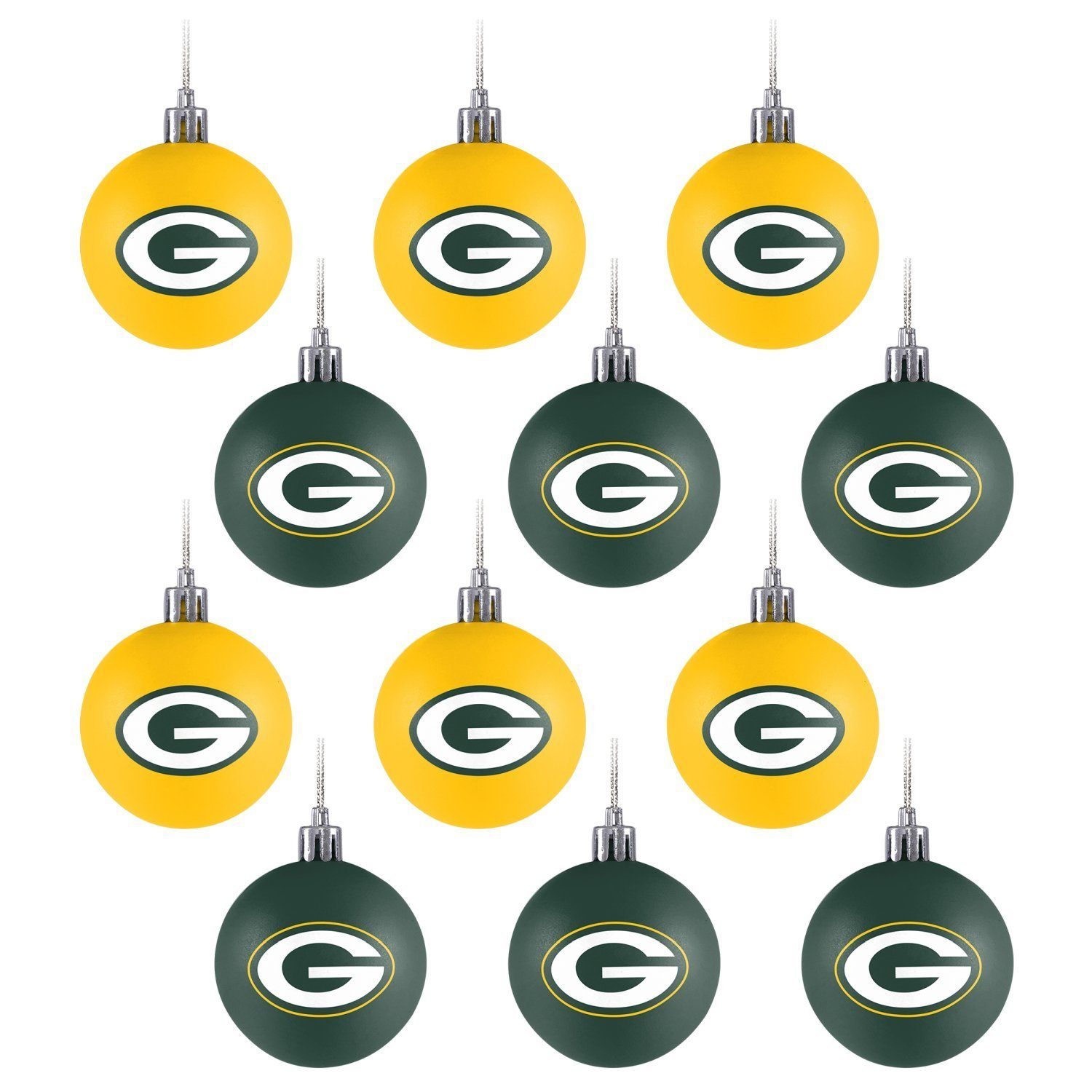 Forever Collectibles Wanddekoobjekt Green Bay Packers 12er Set XMAS NFL Weihnachtskuge