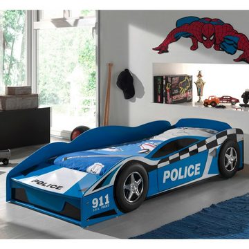 Kindermöbel 24 Autobett Carlos inkl. Lattenrost im Polizei-Design